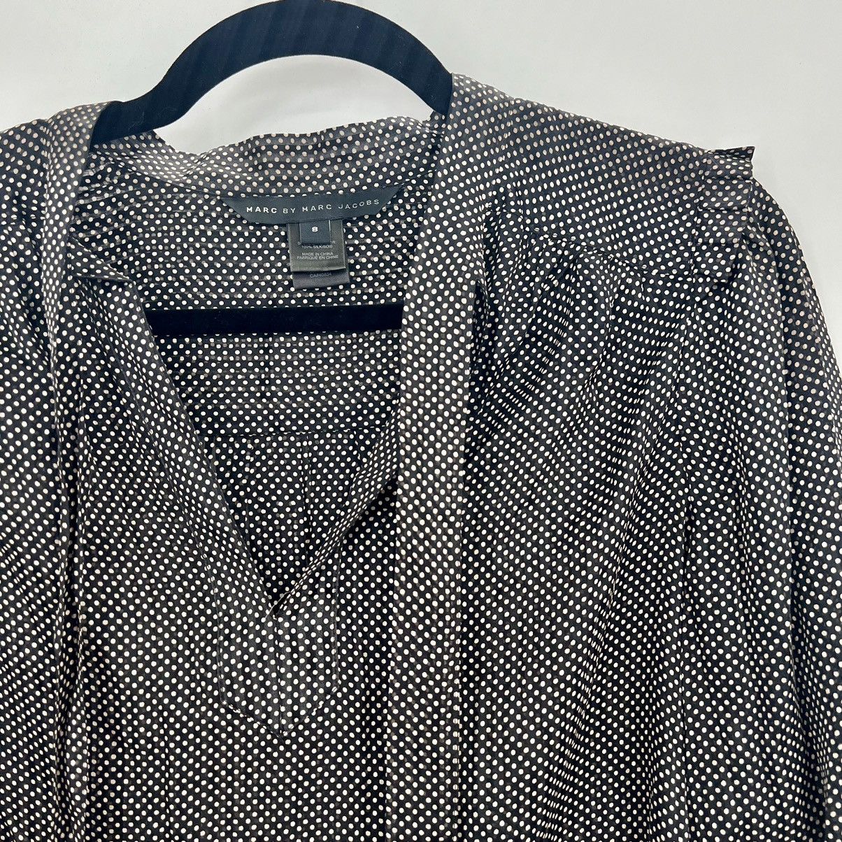 Marc by Marc Jacobs Marc by Marc Jacobs 100% Silk Polka Dots Pulllover Blouse Size M / US 6-8 / IT 42-44 - 2 Thumbnail