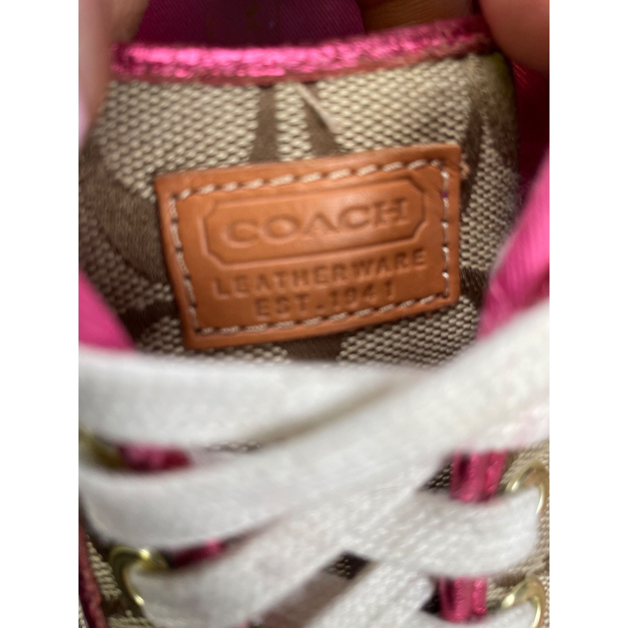 Coach Coach Women's Metallic Pink /Tan Canvas Sneakers/ Shoes Size Size US 7 / IT 37 - 7 Thumbnail
