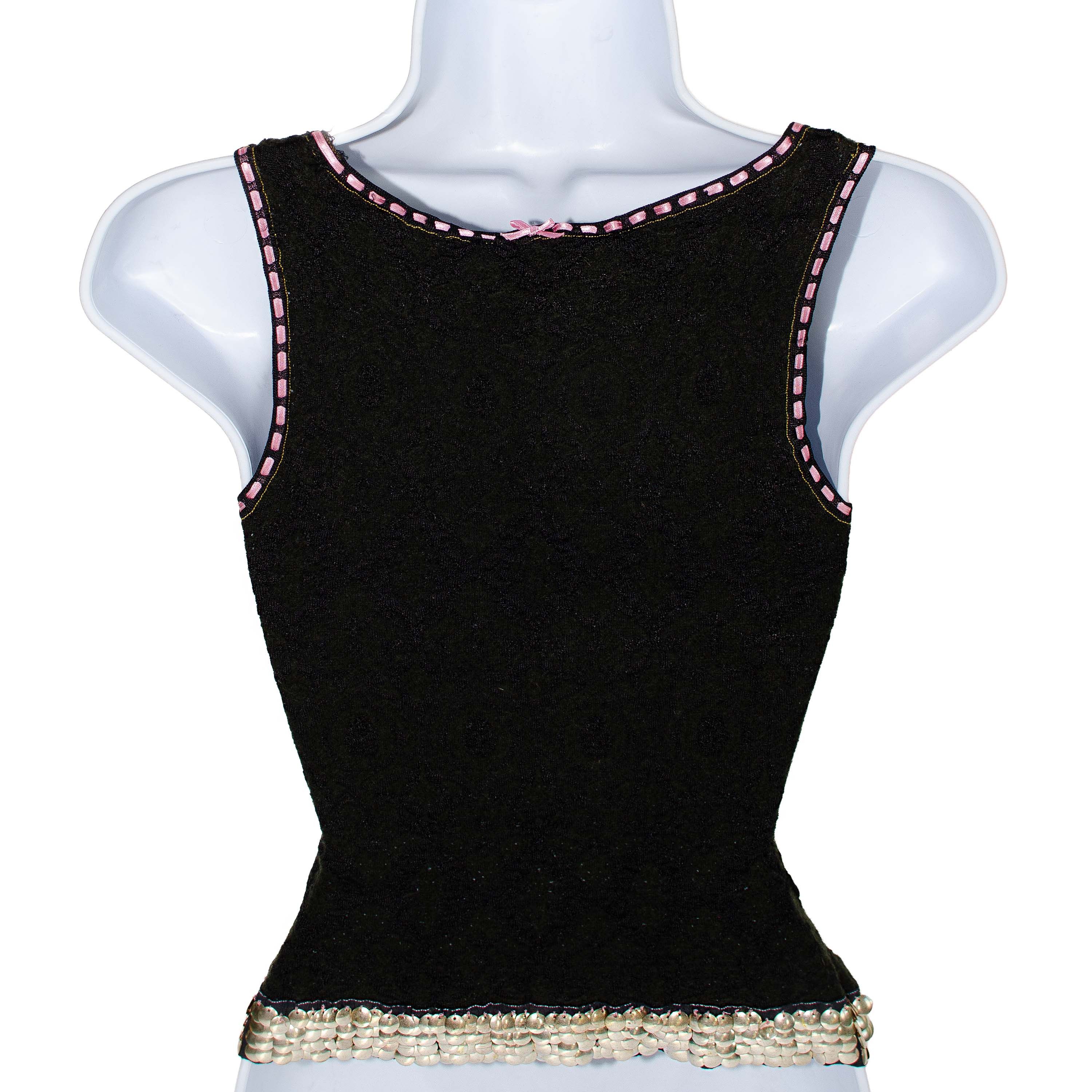 Dior Christian Dior Galliano 2004 Vintage Black tank top Size M / US 6-8 / IT 42-44 - 3 Thumbnail