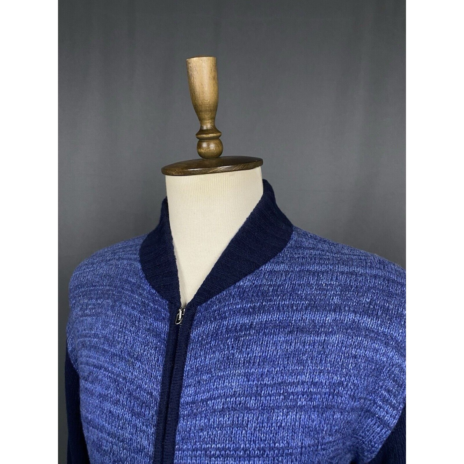 Versace Versace Sport Big Logo Knitted Blue Wool Full Zip Cardigan S Size US XXL / EU 58 / 5 - 5 Thumbnail