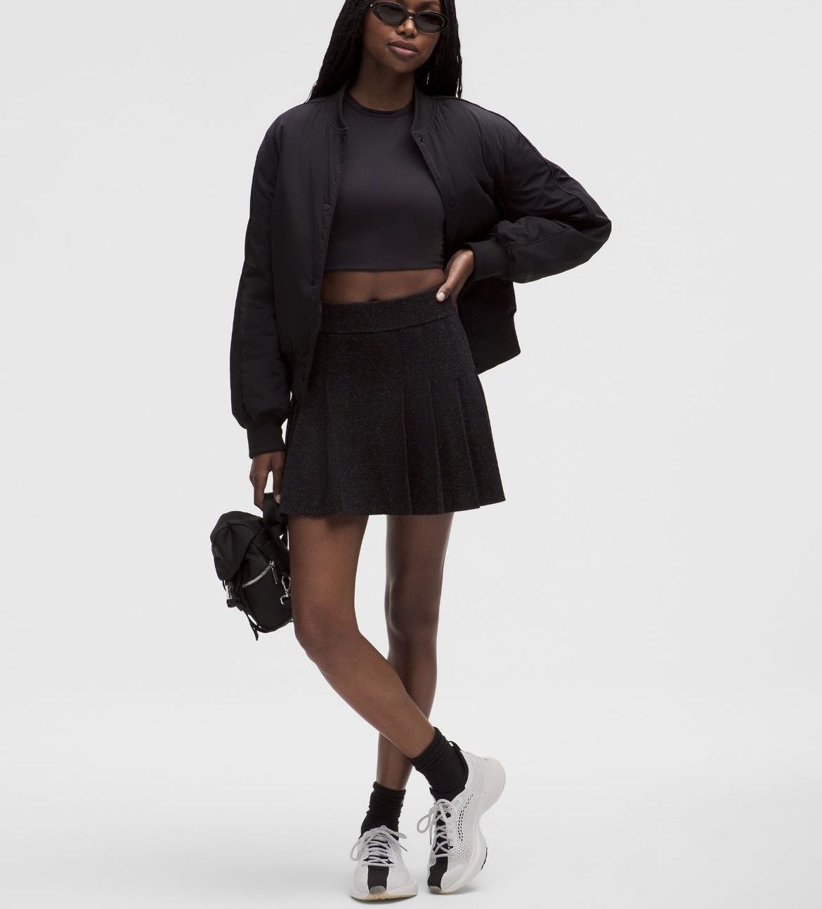 Lululemon Lululemon Ribbed Merino Wool Pleated Skirt Heathered Black Size 34" / US 12 / IT 48 - 6 Thumbnail