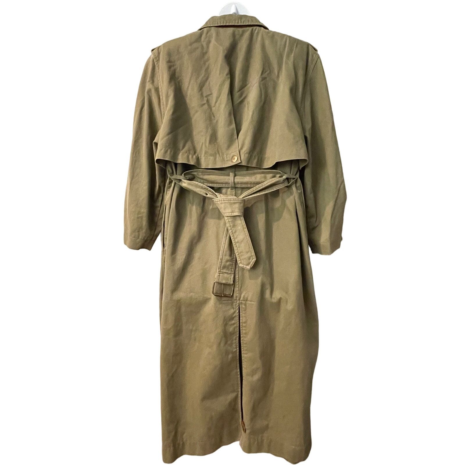 Vintage VINTAGE 80s Together! Trench Coat with Leather Trim Sz 10 Size L / US 10 / IT 46 - 3 Thumbnail