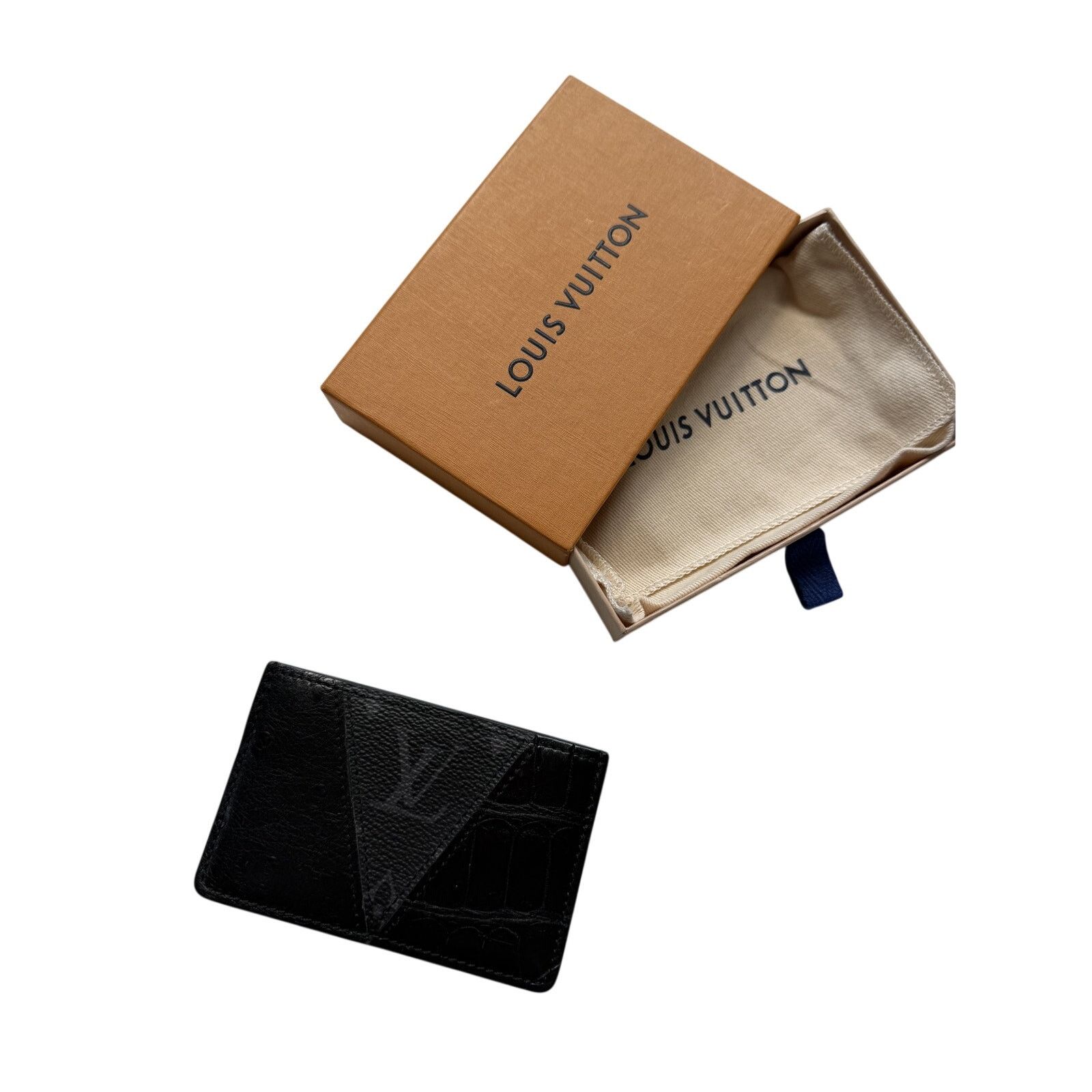 Louis Vuitton Louis Vuitton Exotic Eclipse Ostrich Embossed Card Holder Size ONE SIZE - 1 Thumbnail