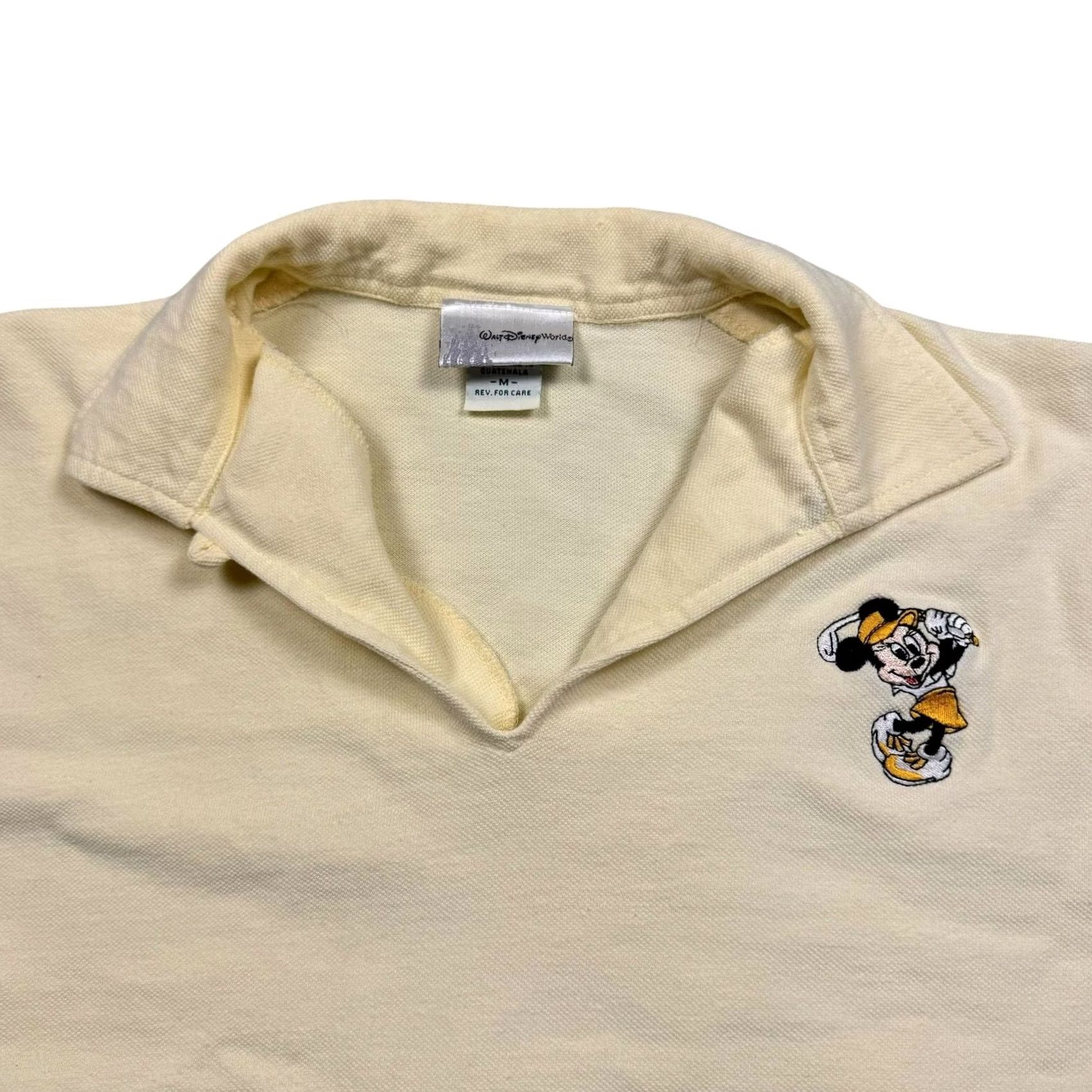 Disney VINTAGE Polo Women's Medium Minnie Mouse Embroidered Disney Short Sleeve Cream 90s Size 32" / US 10 / IT 46 - 2 Thumbnail