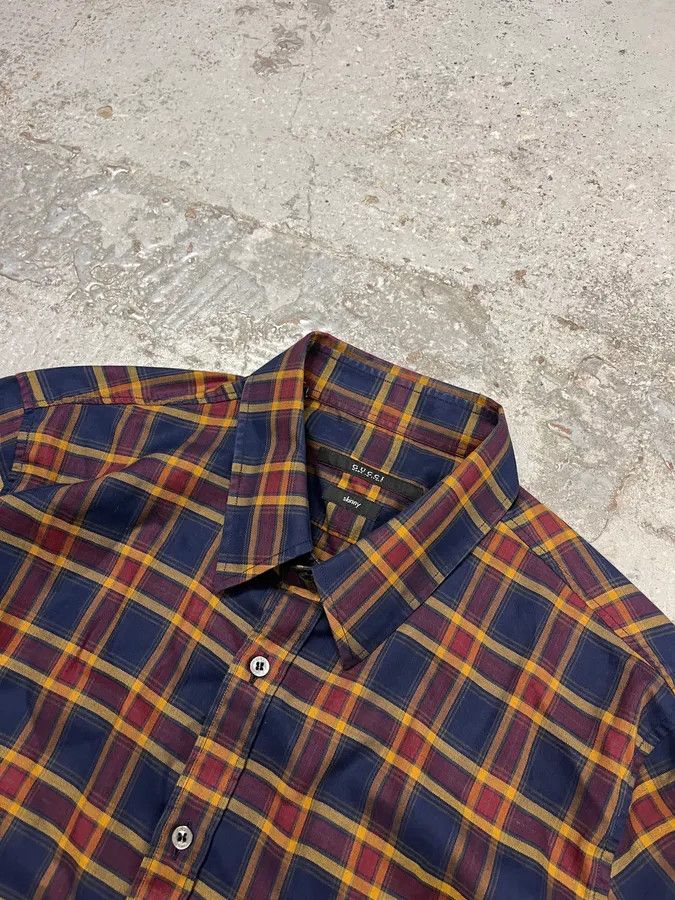 Gucci Gucci Checkered Bordeaux & Navy Shirt Size US S / EU 44-46 / 1 - 5 Thumbnail
