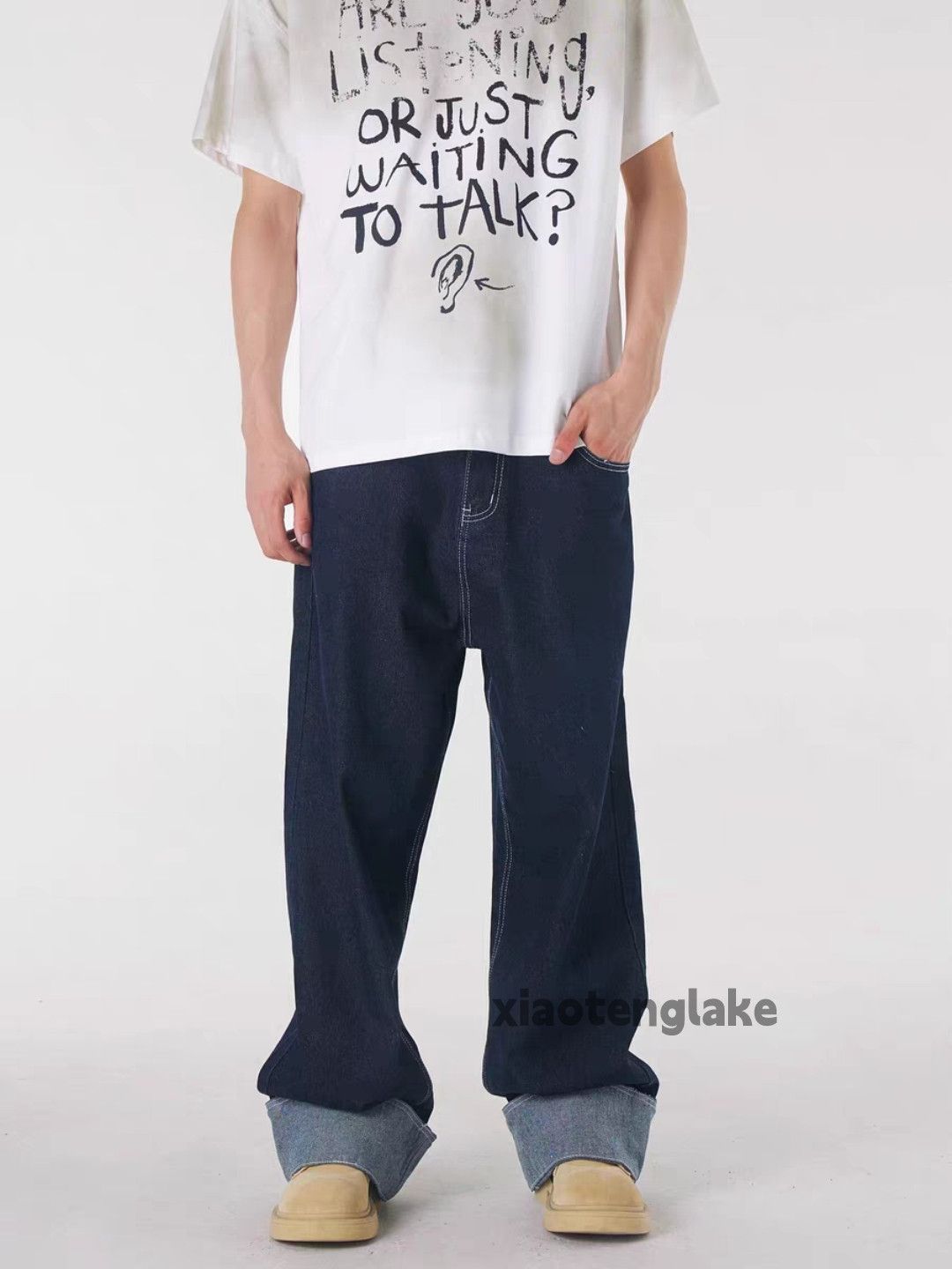 Designer × Jean × Vintage urban patch retro y2k skate hiphop loose baggy jeans Size US 34 / EU 50 - 5 Thumbnail
