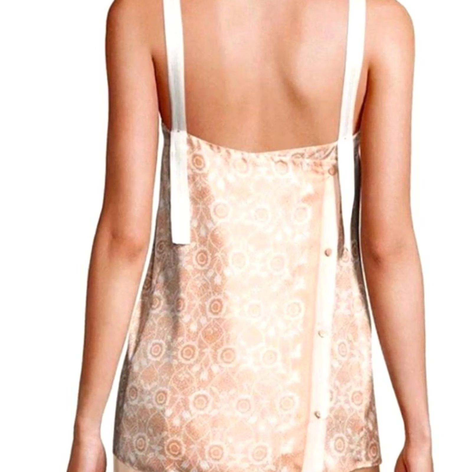 Helmut Lang Helmut Lang Peach Silk Ornamental Floral Tank Ladies Womens M Casual Size M / US 6-8 / IT 42-44 - 2 Thumbnail