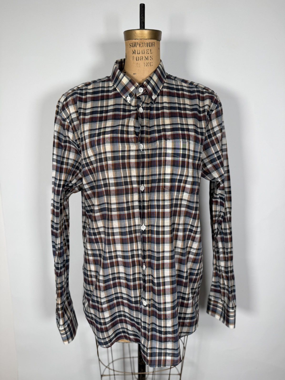 Acne Studios Acne Studios Isherwood PSS15 Checkered Button Up Shirt Size US L / EU 52-54 / 3 - 1 Thumbnail