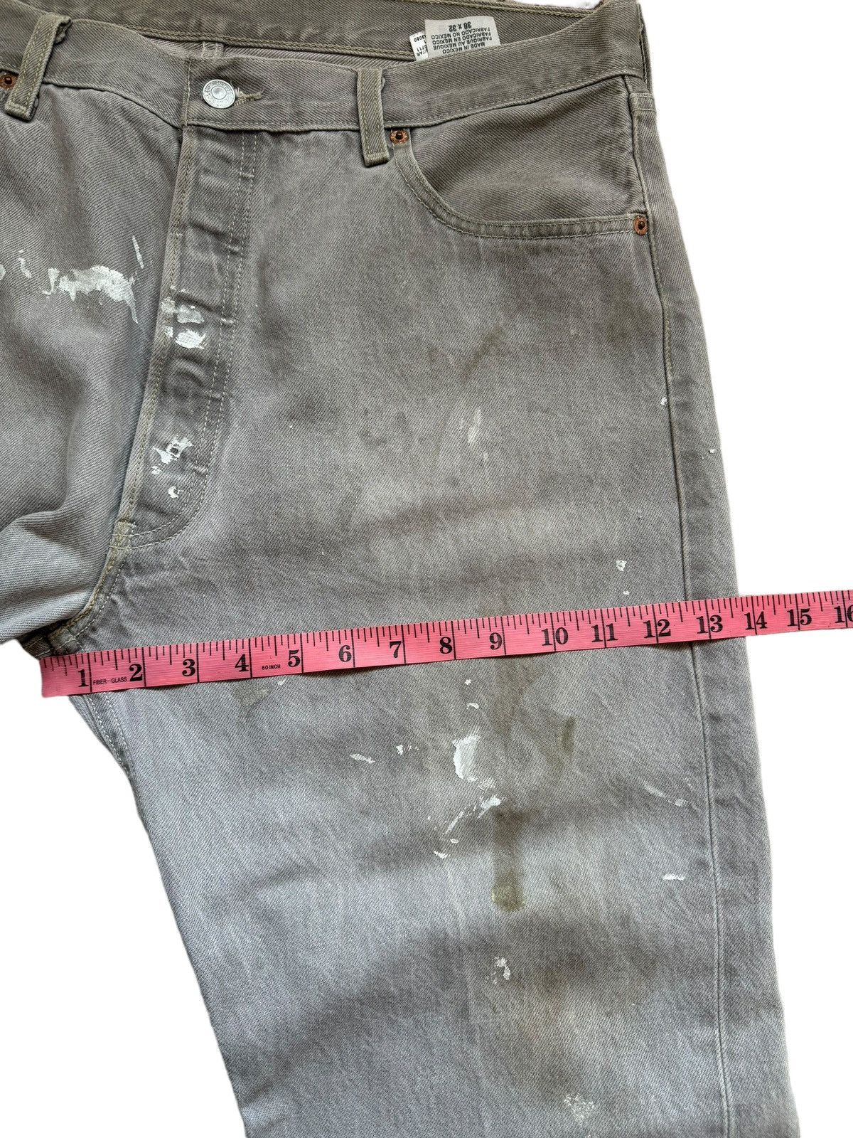 If Six Was Nine Vintage Levi's 501 Grey Wash Painter Denim Jeans Size US 35 - 23 Thumbnail