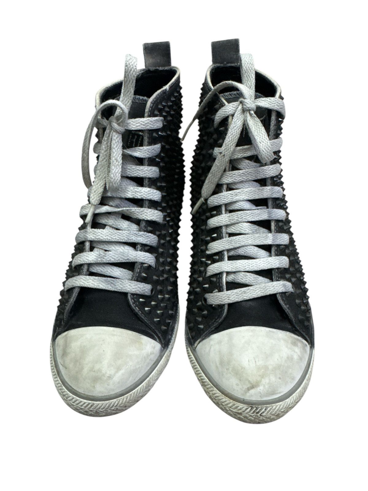 Hollywood Trading Company HTC STUDDED TRASHED DISTRESSED HI-TOP SHOES Size US 8 / EU 41 - 4 Thumbnail