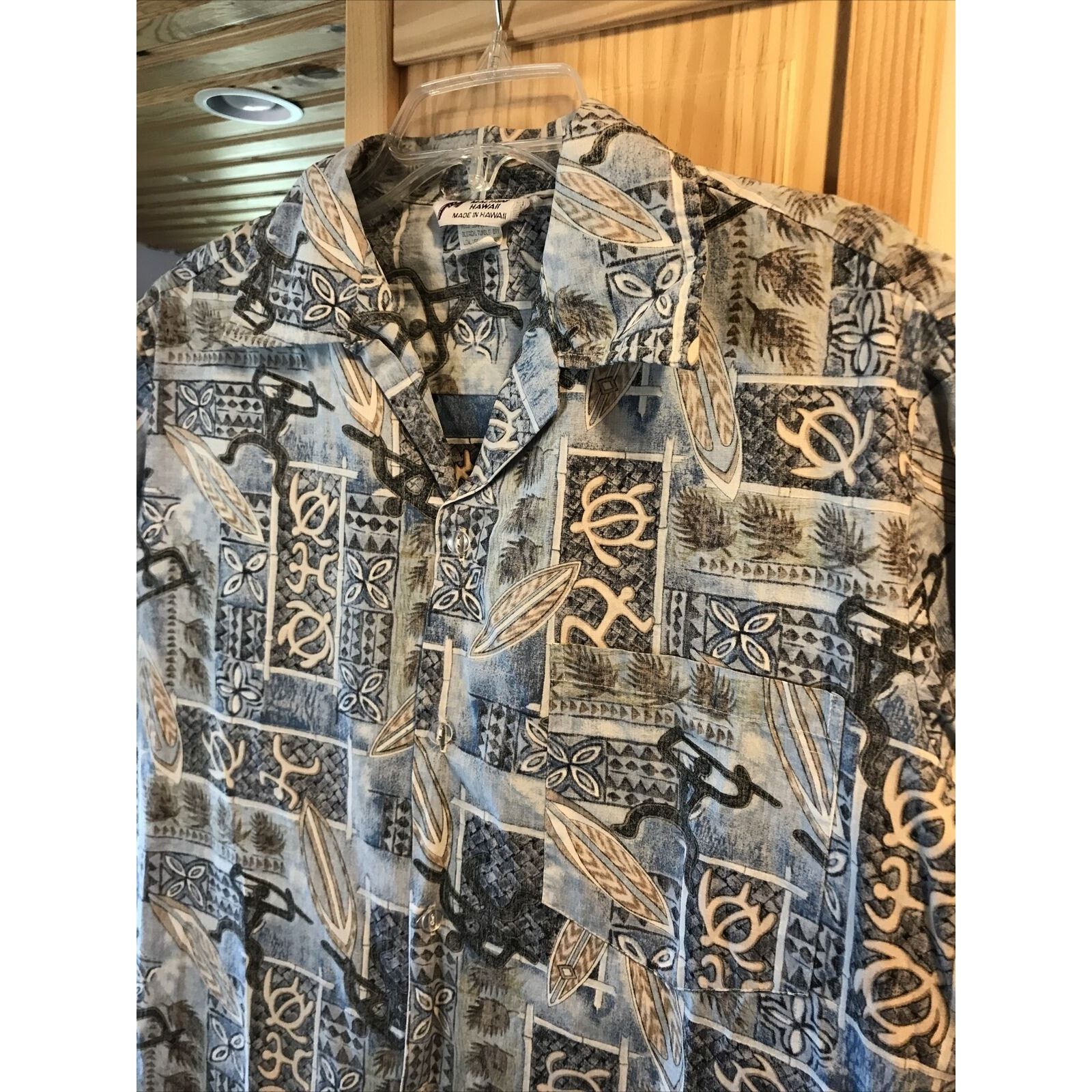 Other Malihini Vintage Men’s L Blue Tribal Button Hawaiian Shirt Size US L / EU 52-54 / 3 - 9 Thumbnail