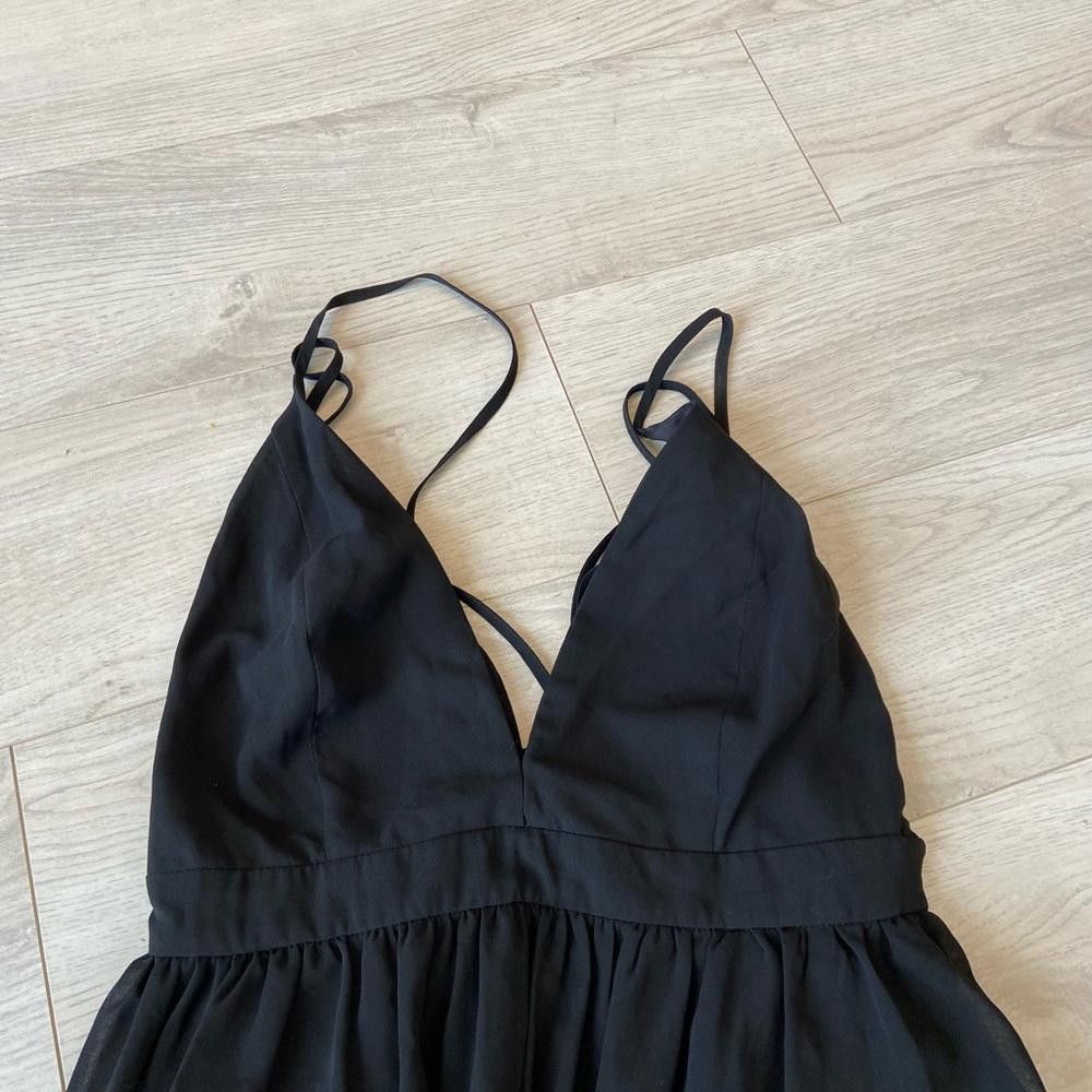 Designer Hyfve Black Strappy V Neck Maxi Dress Size M / US 6-8 / IT 42-44 - 5 Thumbnail