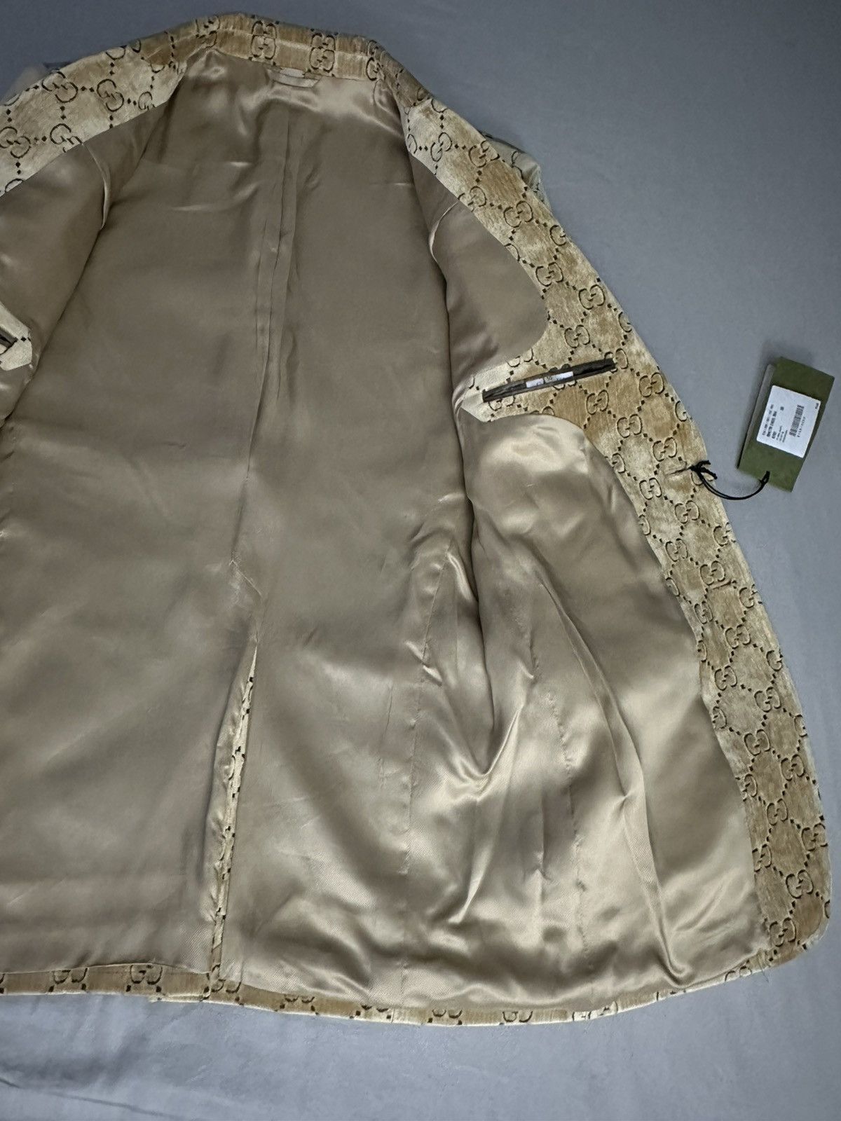 Gucci Aria GG Velvet Jacket Size 50R - 7 Thumbnail