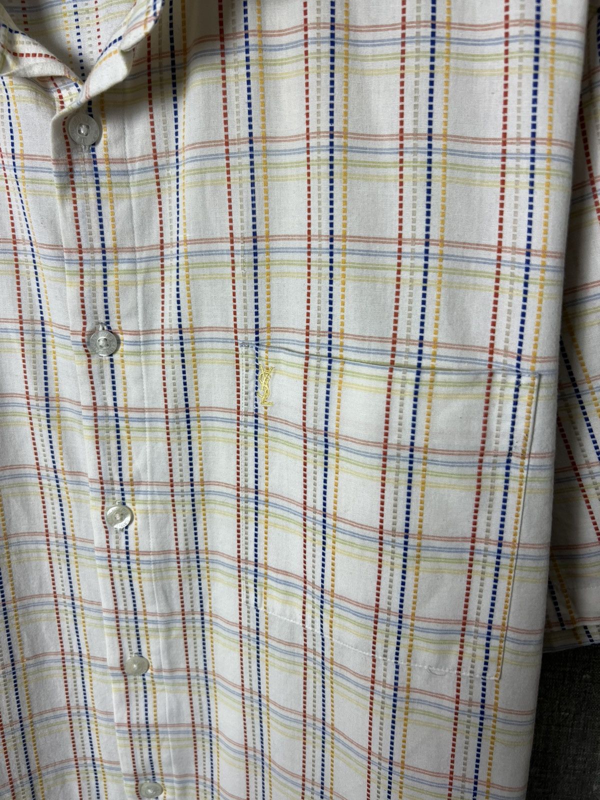 Yves Saint Laurent Vintage Yves Saint Laurent YSL Button Up Short Sleeve Shirt Size US L / EU 52-54 / 3 - 5 Thumbnail