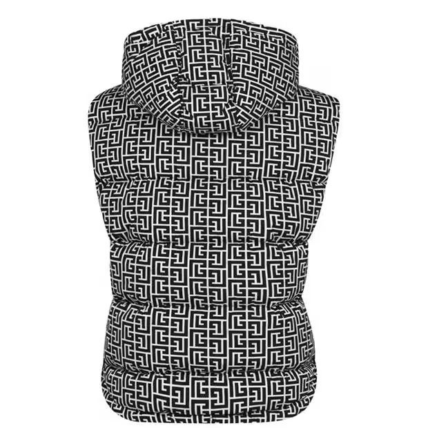 Balmain o1g2r1mq0924 Monogram Padded Gilet in Ivoire & Noir Size XS / US 0-2 / IT 36-38 - 2 Thumbnail