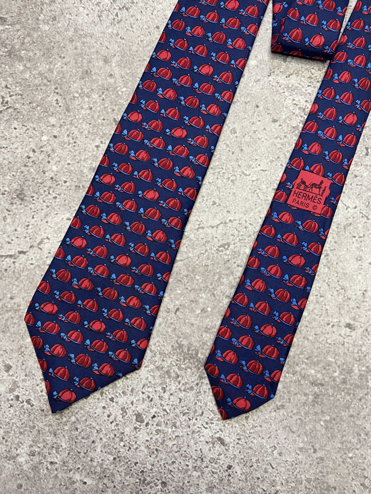 Hermes Hermes Silk Tie Jockey Cap print Size ONE SIZE - 2 Thumbnail