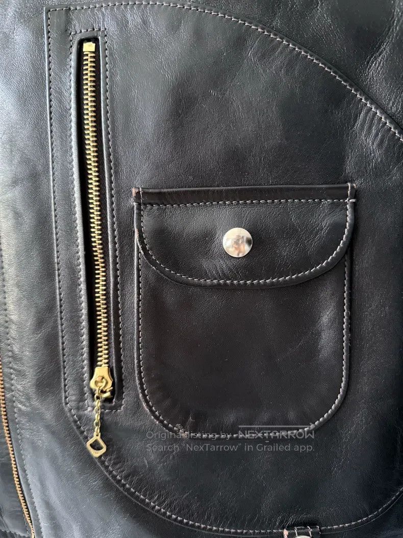 Buco Buco J-24, black tea-core horseskin leather coat Size US L / EU 52-54 / 3 - 4 Thumbnail