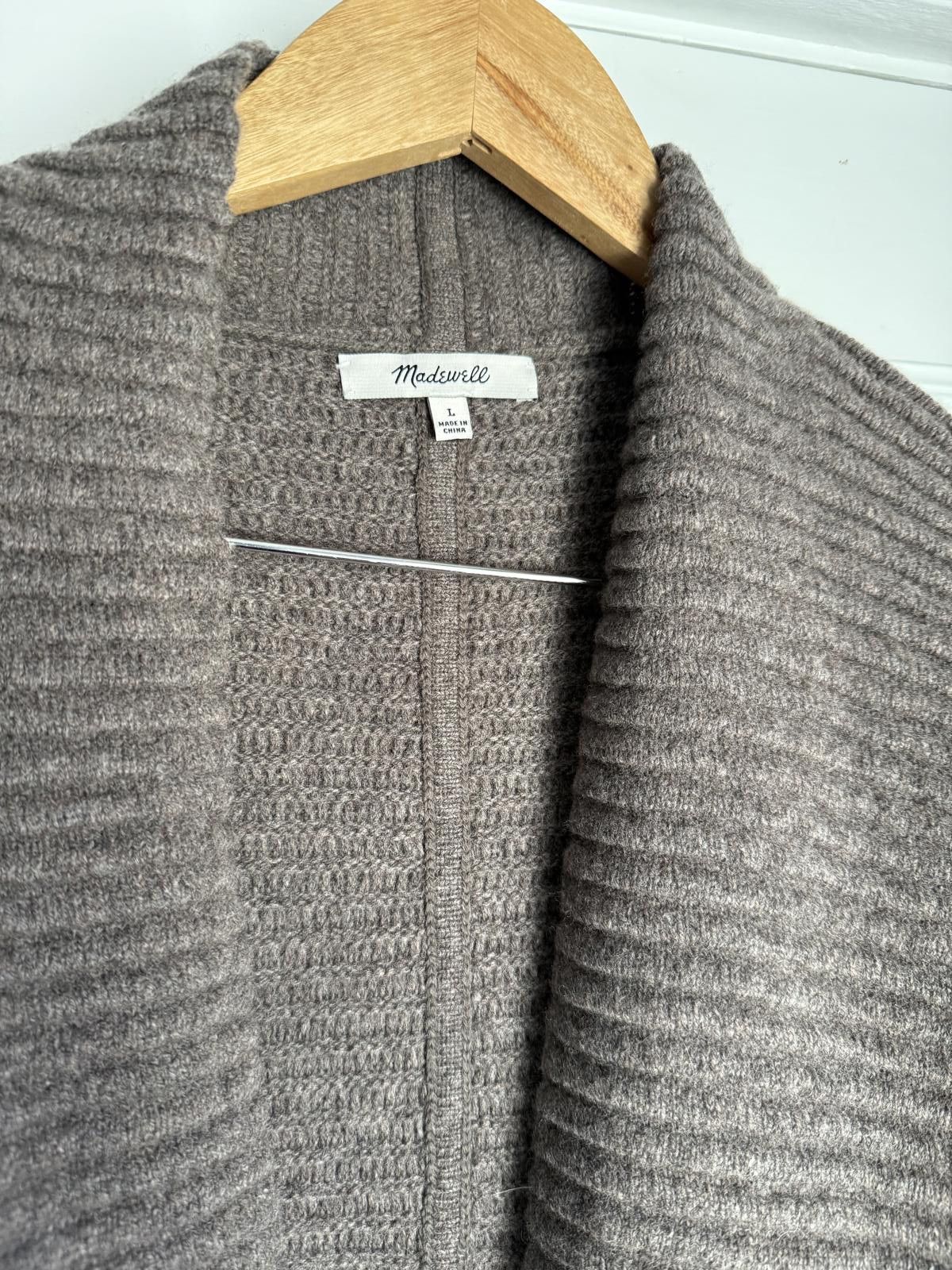 Madewell Madewell 100% Wool Ribbed Cardigan Sweater Coat Size L / US 10 / IT 46 - 2 Thumbnail