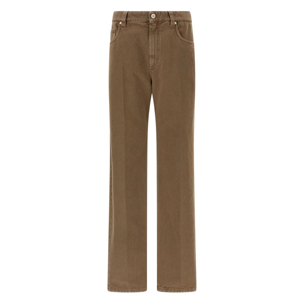 Brunello Cucinelli Brunello Cucinelli BROWN Denim - Straight-Leg Jeans Size 32" / US 10 / IT 46 - 1 Thumbnail