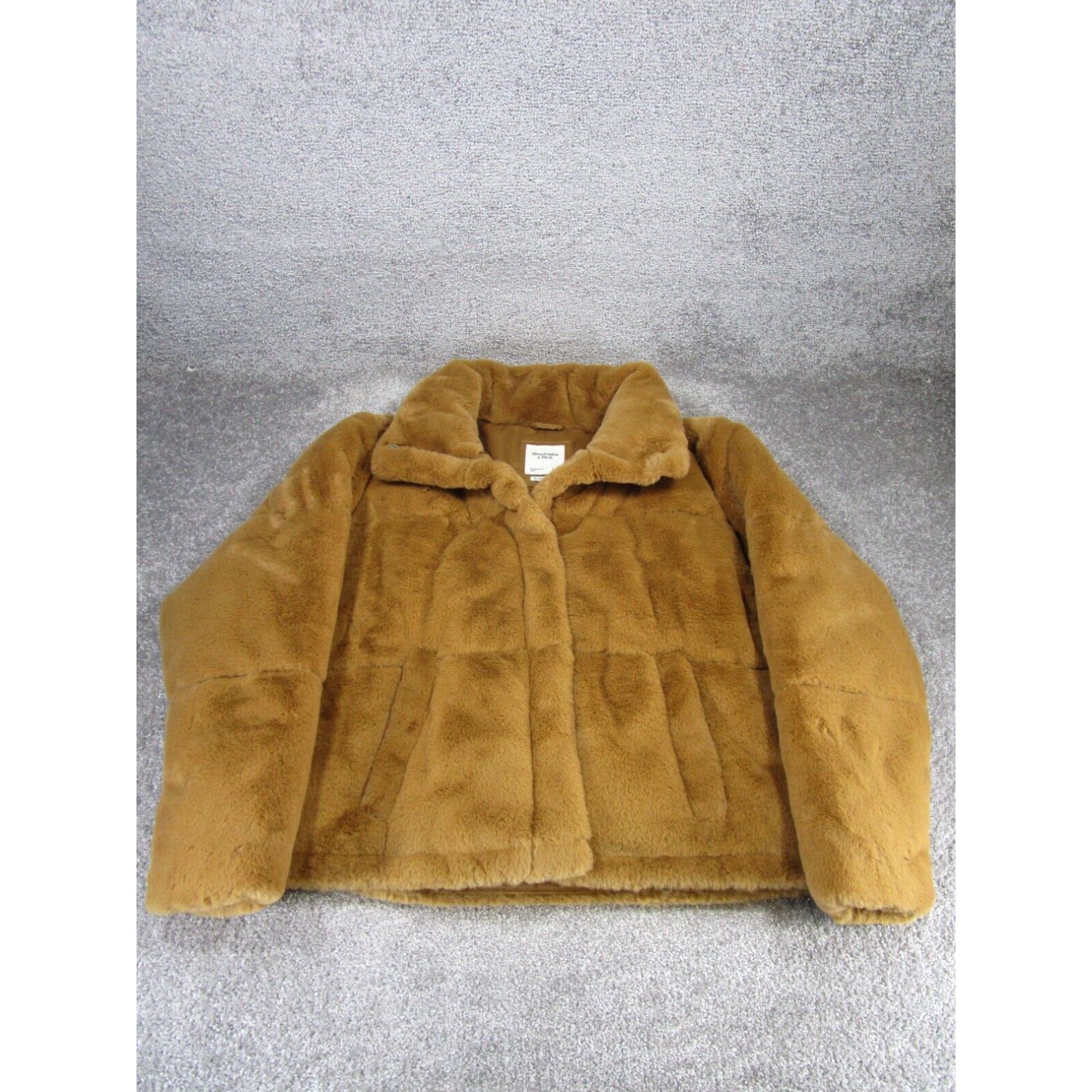 image of Abercrombie Fitch Abercrombie & Fitch Jacket Womens XL The A&f Mini Puffer Faux Fur Brown in White