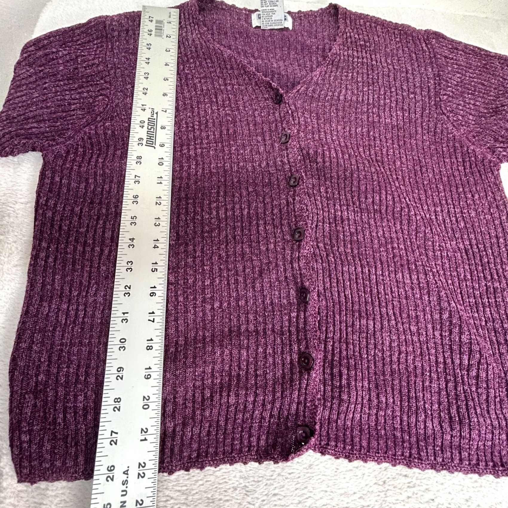 Vintage Sag Harbor Sweater Womens 2X Purple Prophecy Knit Cardigan Silk Blend Buttons Size XXL / US 16-18 / IT 52-54 - 7 Thumbnail