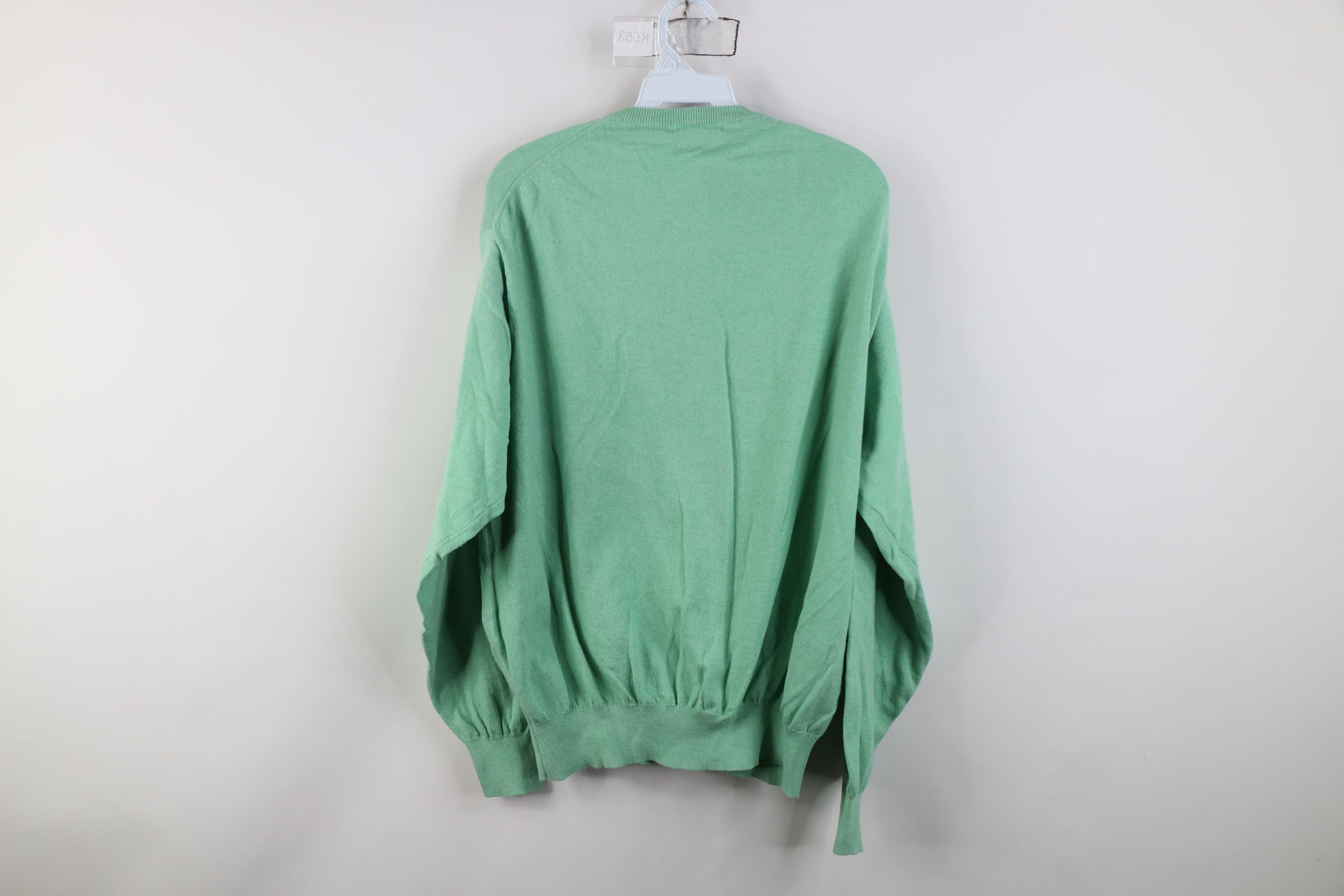Peter Millar Peter Millar Blank Cotton Cashmere Knit V-Neck Sweater Green Size US XXL / EU 58 / 5 - 7 Thumbnail
