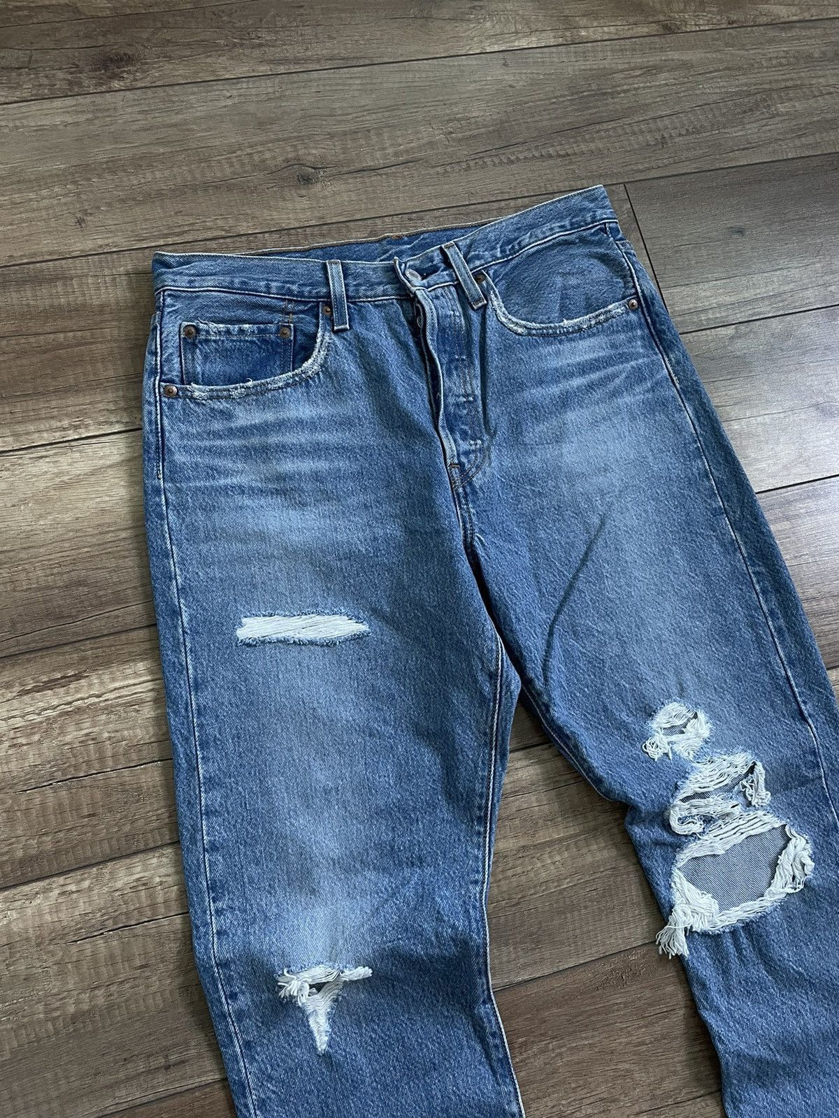 Levi's Levi’s 501 S Distressed Jeans Denim Pants Size US 32 / EU 48 - 3 Thumbnail