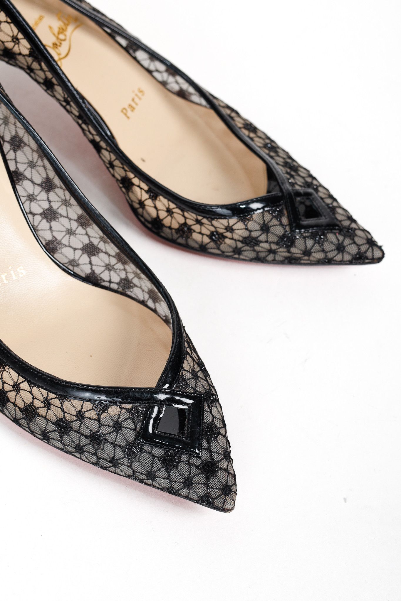 Christian Louboutin Christian Louboutin Neomid Embroidered Mesh & Leather Pumps Size US 6.5 / IT 36.5 - 6 Thumbnail