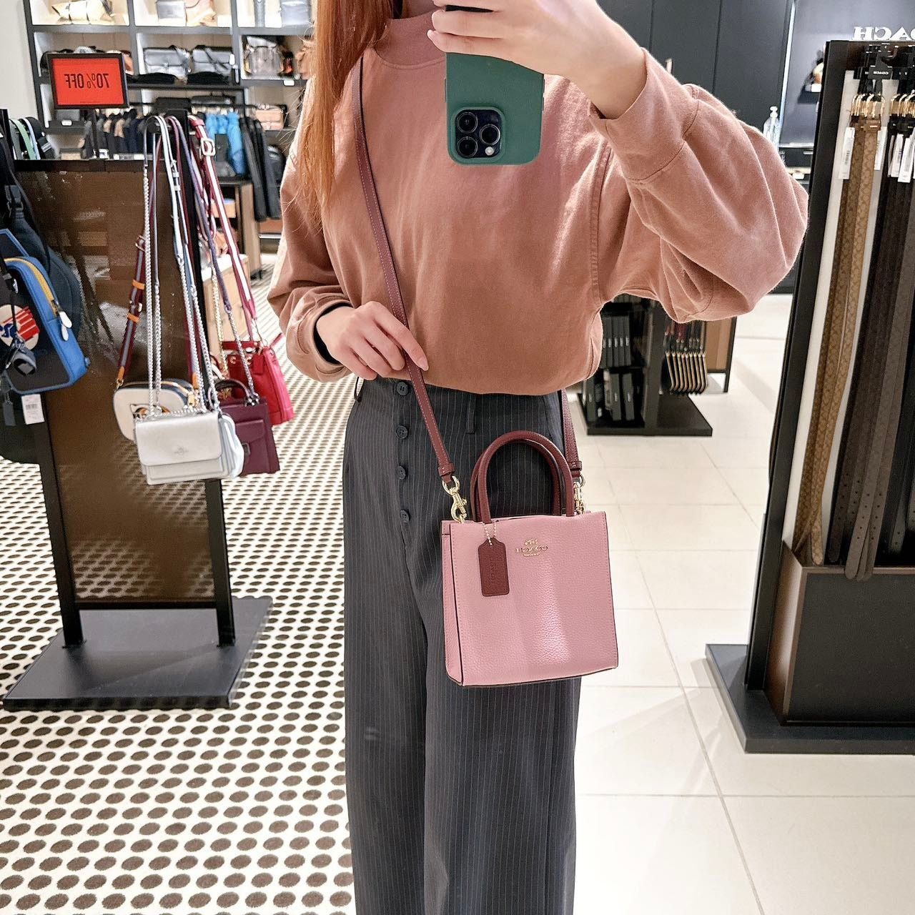 Coach Coach CE598 Mini Cally Crossbody IN Powder Pink Wine Multi Size ONE SIZE - 1 Thumbnail