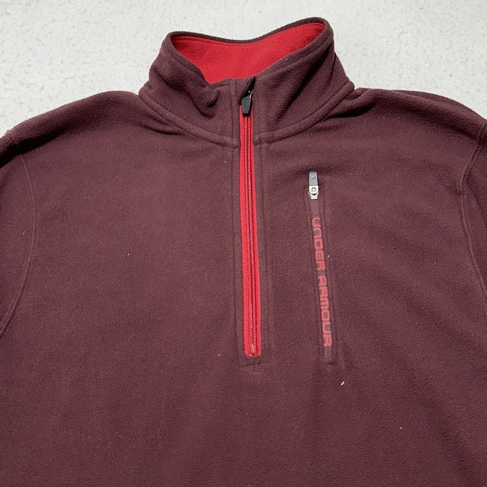 Under Armour Under Armour Medium Loose UA Fever 1/4 Zip Sweatshirt Maroon Size US M / EU 48-50 / 2 - 2 Thumbnail