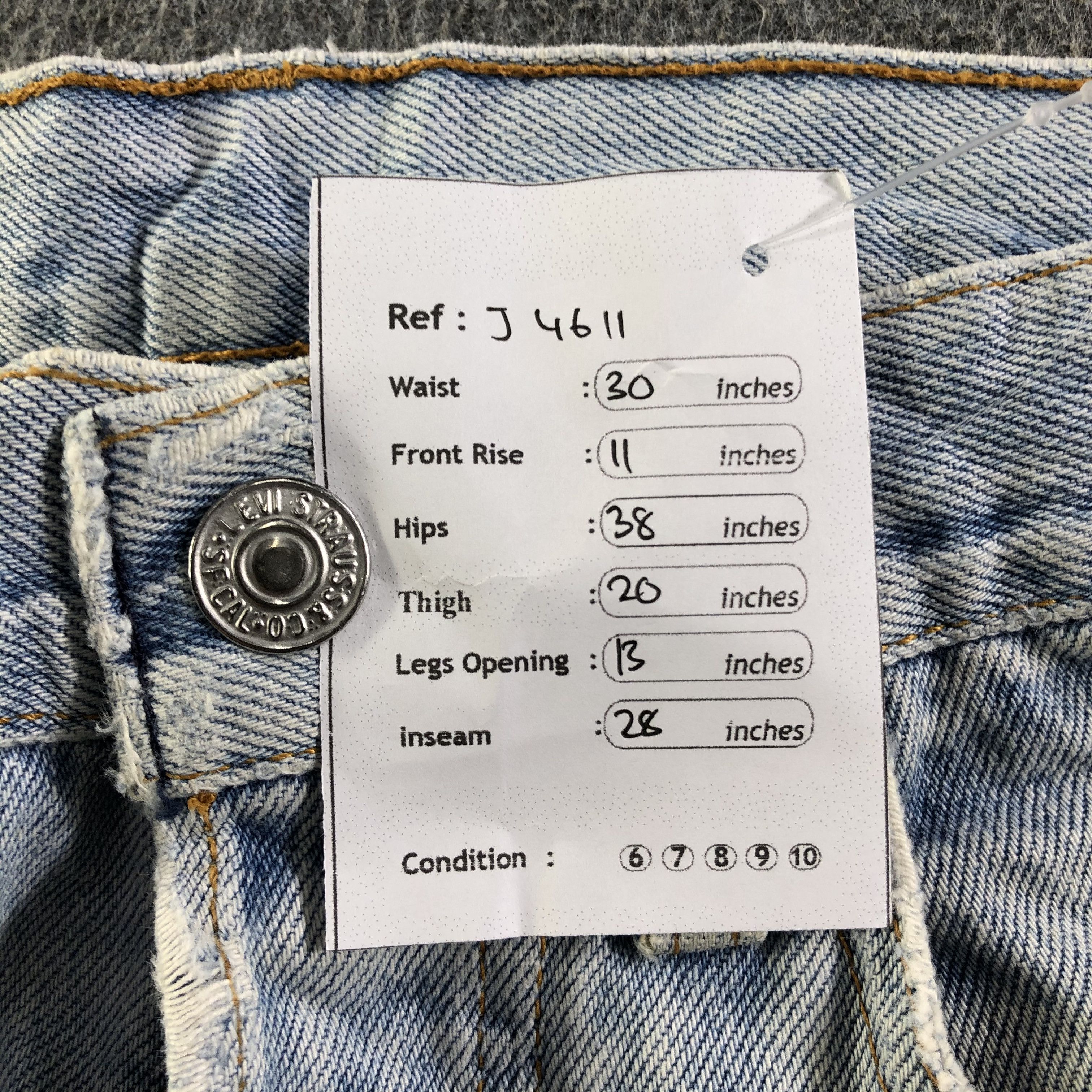 Levi's Vintage Light Wash Levis 501 Jeans-J4611 Size US 30 / EU 46 - 13 Thumbnail