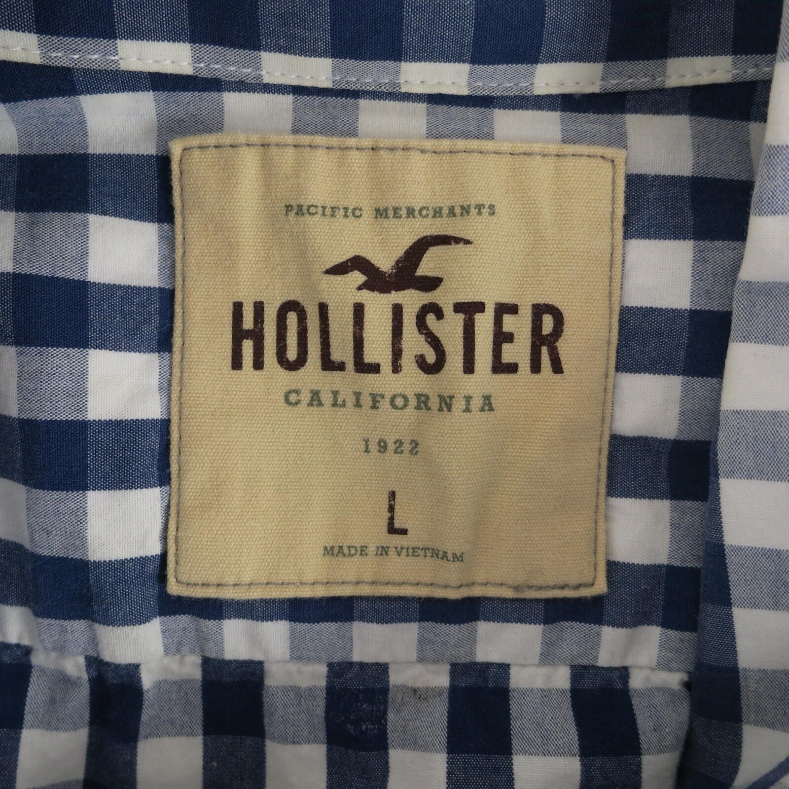 Hollister Hollister Blue and White Checkered Button-Up Shirt Men's L Size US L / EU 52-54 / 3 - 3 Thumbnail