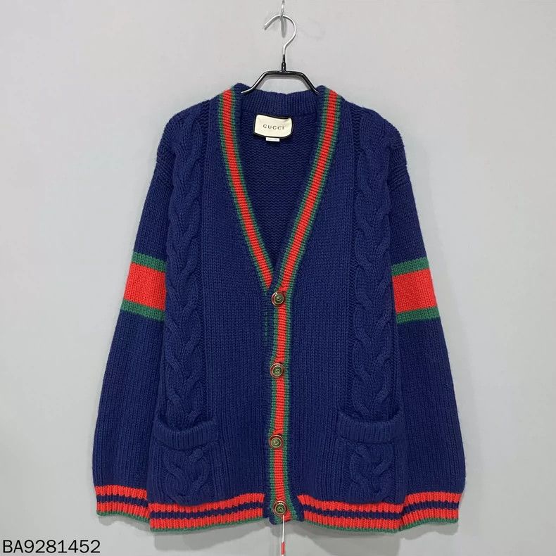 Gucci Gucci Red and green stitched knitted cardigan sweater 2501- Size US S / EU 44-46 / 1 - 1 Thumbnail