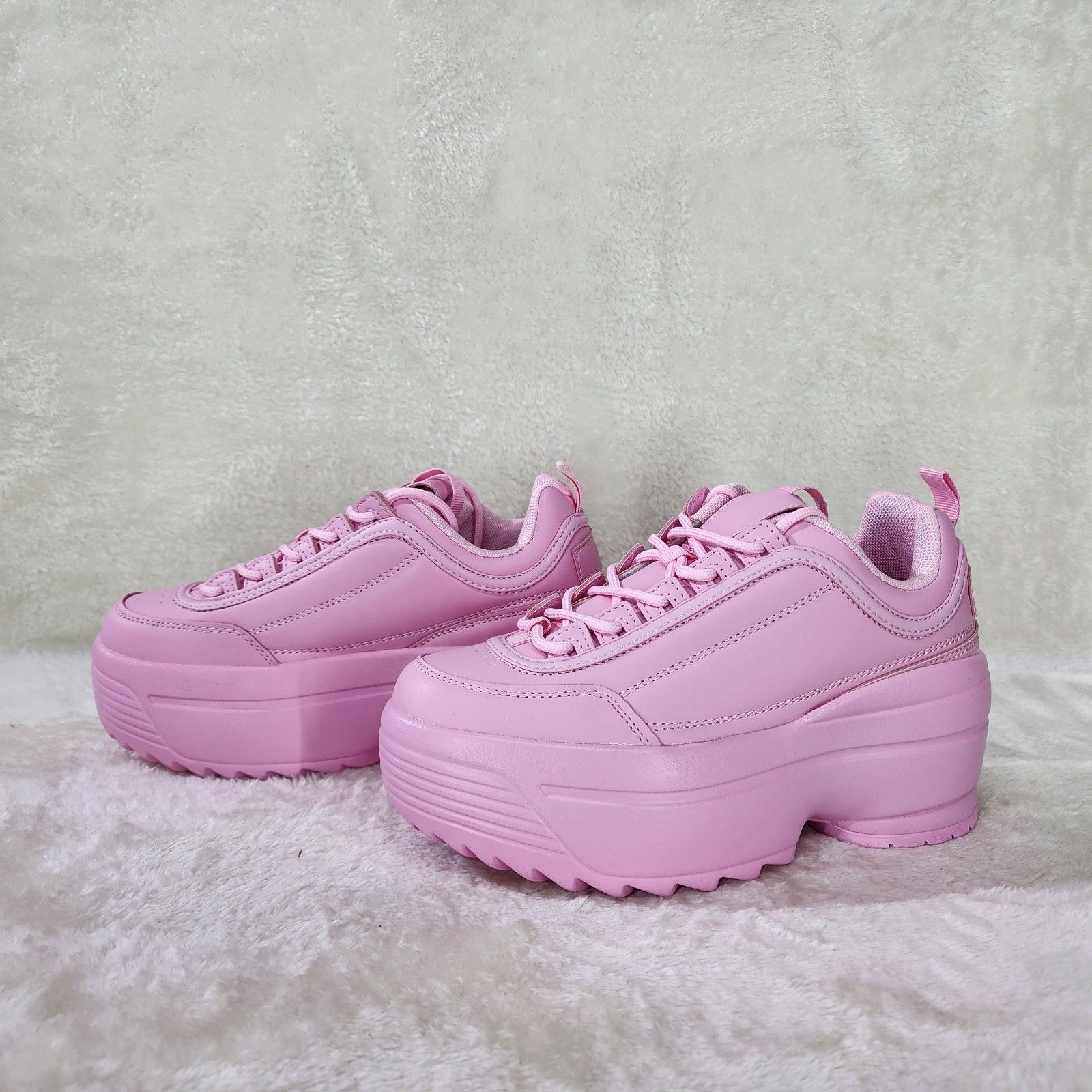 Other Ultra Cush Baby Light Pink Platform Sneakers (US Shoe Size ( Size US 6 / IT 36 - 3 Thumbnail