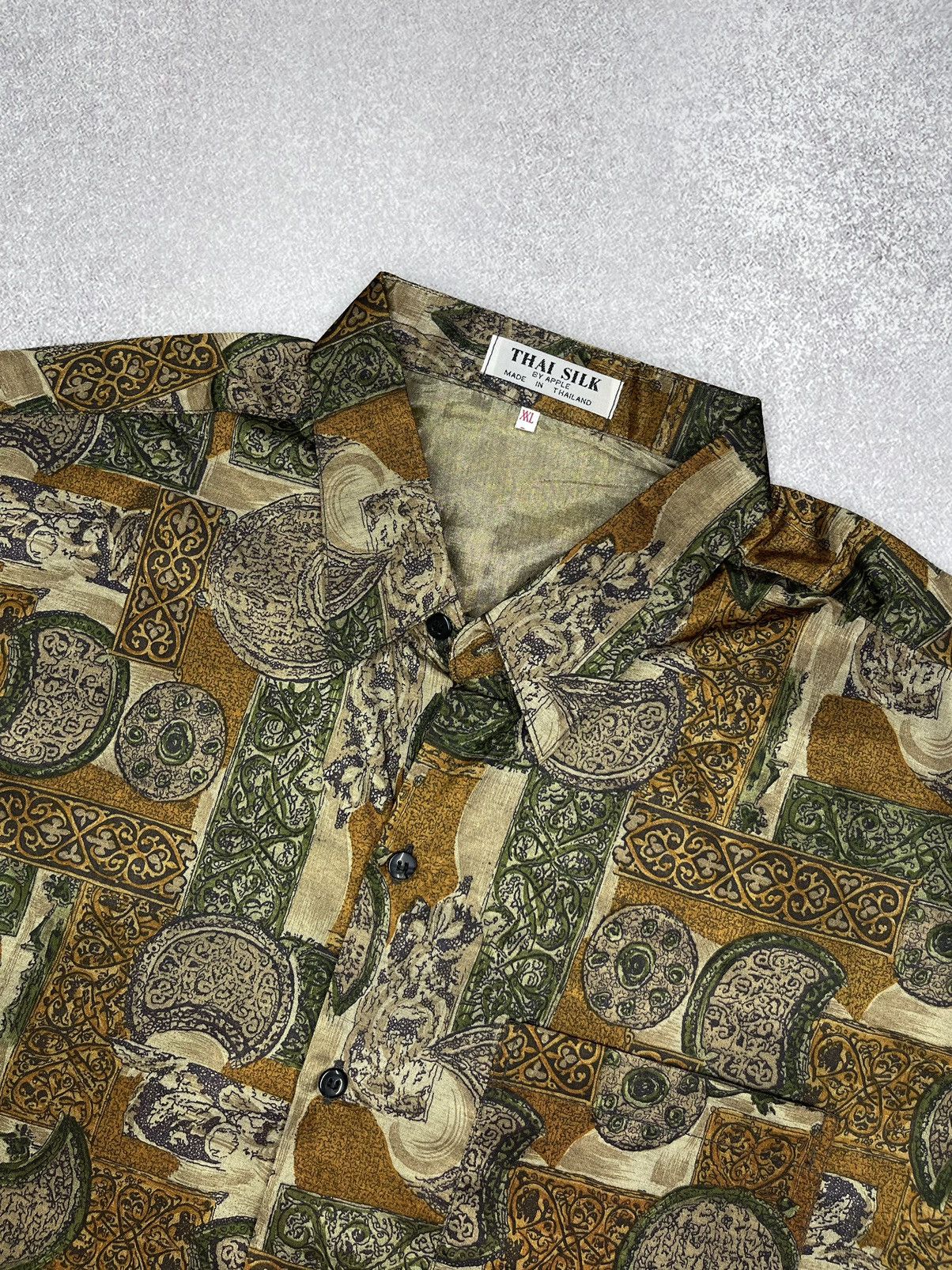 Japanese Brand × Vintage Vintage Thai Silk By Apple Full Print Y2K Japanese Crazy Size US XL / EU 56 / 4 - 4 Thumbnail