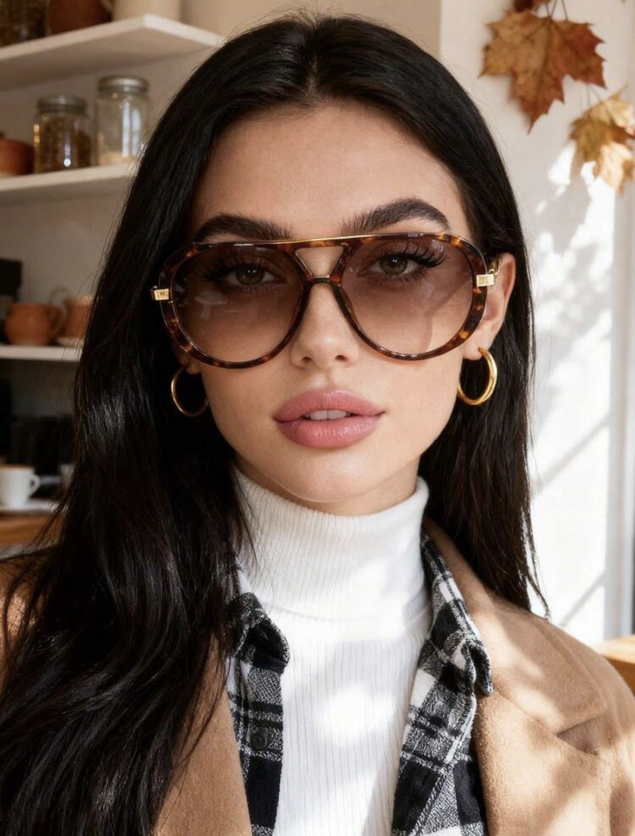Other Oversized Tortoise Brown Gradient Sunglasses Women Large Size ONE SIZE - 2 Thumbnail