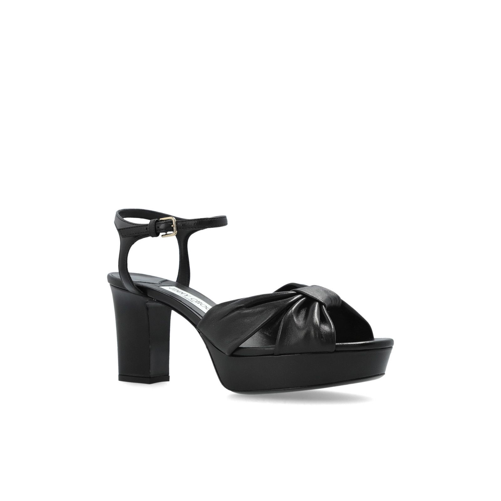 JIMMY CHOO Heloise 80 Black Platform Sandals New & Authentic