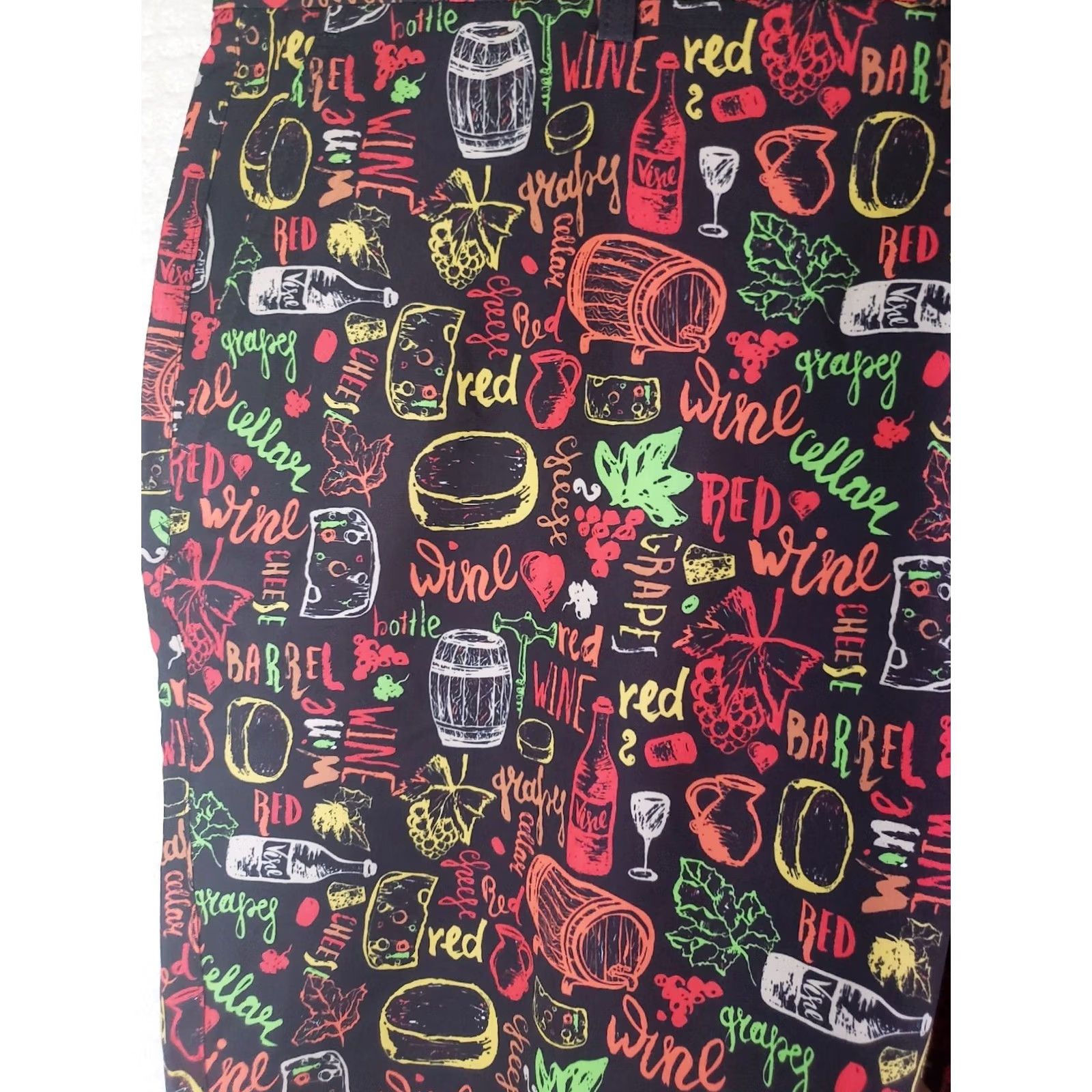 Vintage HRESKI Men’s Crazy Golf Shorts Wine & Cheese Theme Size 44 Inseam 10” NEW! Size US 44 / EU 60 - 4 Thumbnail