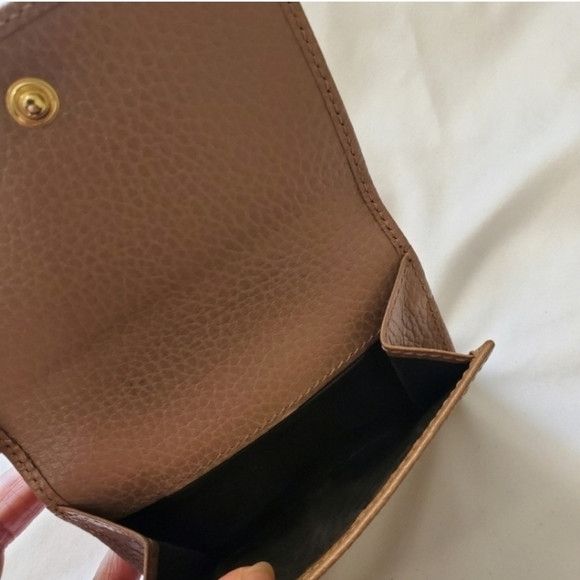 Gucci GUCCI Trifold Small Beige Leather Wallet Cardholders Size ONE SIZE - 13 Thumbnail