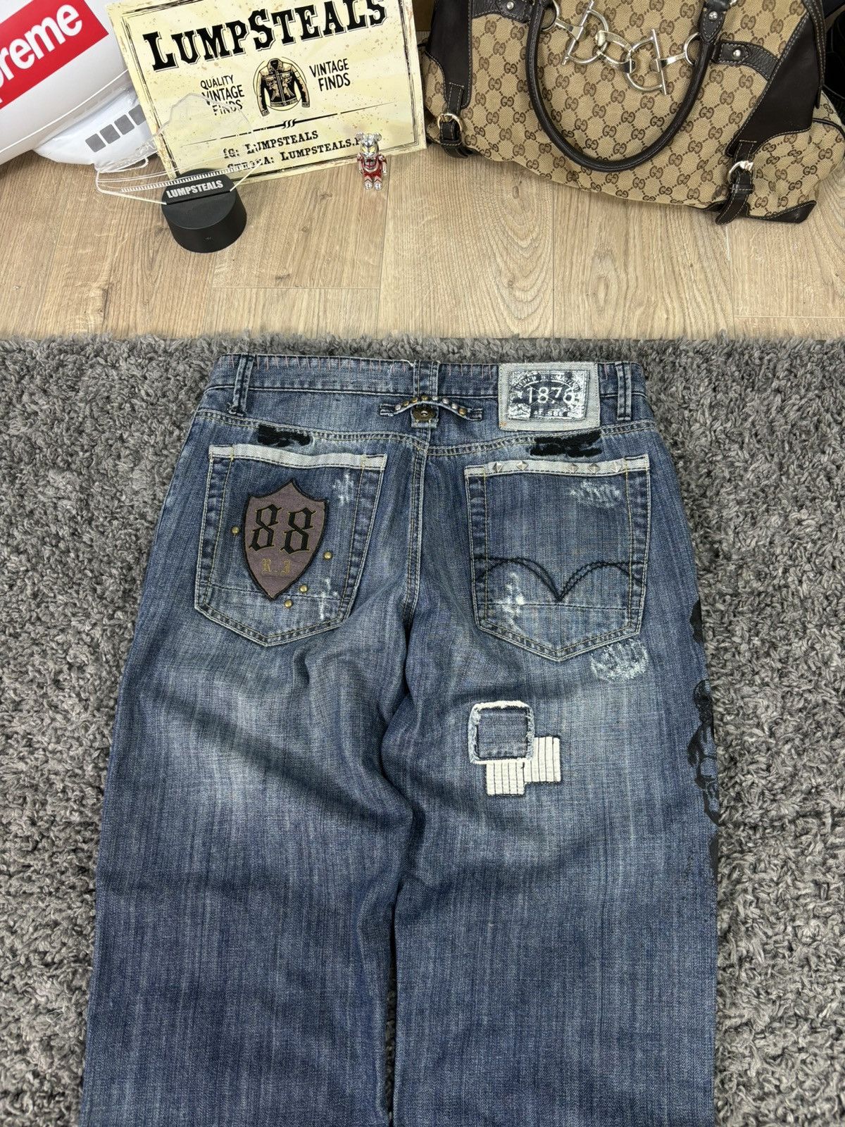 00s Japanese Faded Distressed Wideleg Baggy Denim Pants Y2K