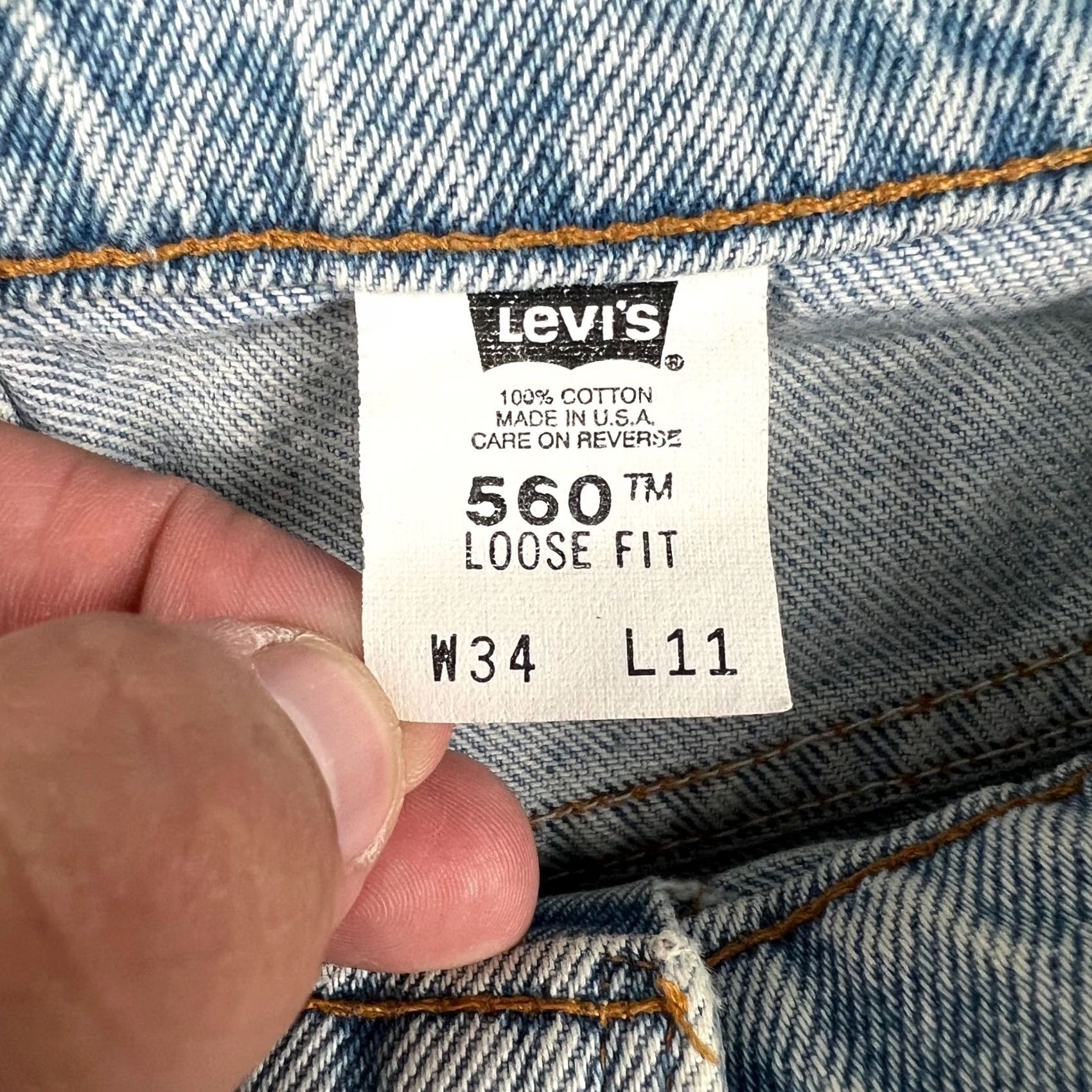 Levi's VINTAGE Levi's 560 Loose Fit Denim Jean Shorts Jorts 34x11 Men Blue USA Made 90s Size US 34 / EU 50 - 4 Thumbnail