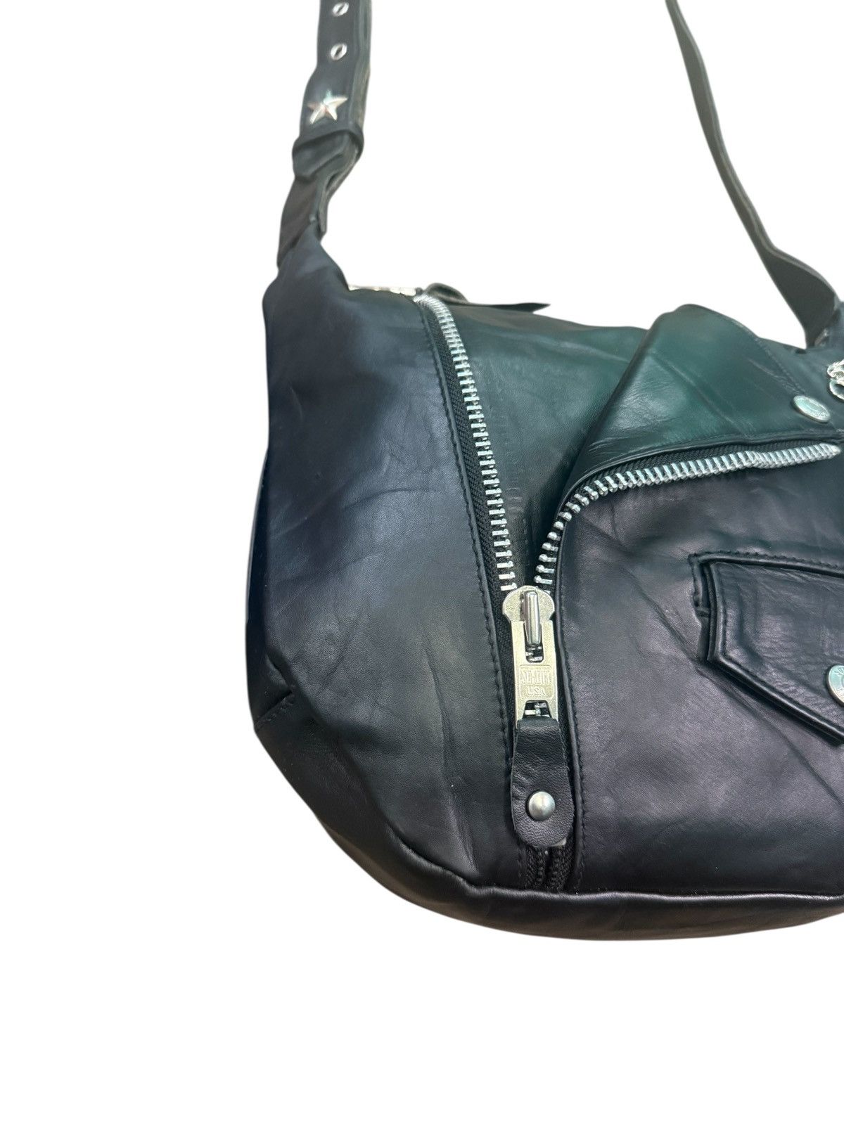 Schott RARE SCHOTT RIDERS LEATHER CROSSBODY BAG Size ONE SIZE - 8 Thumbnail