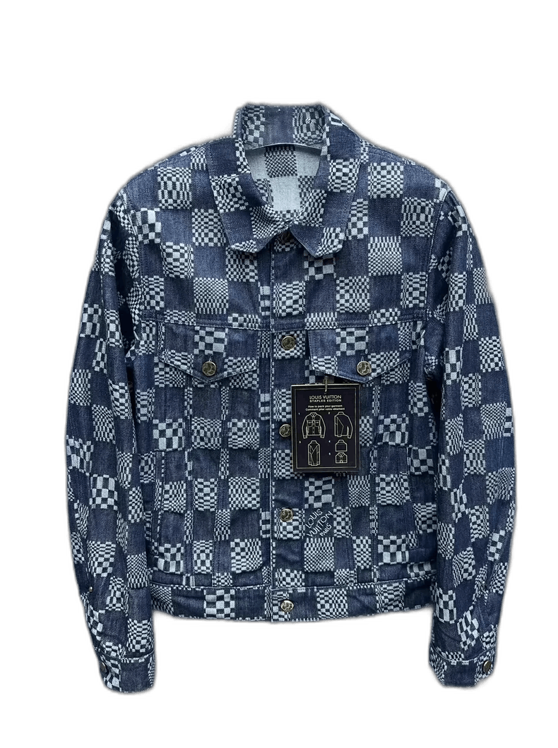 Louis Vuitton Louis Vuitton Louis Vuitton Black Checkered Denim Jacket-2 Size US L / EU 52-54 / 3 - 1 Thumbnail