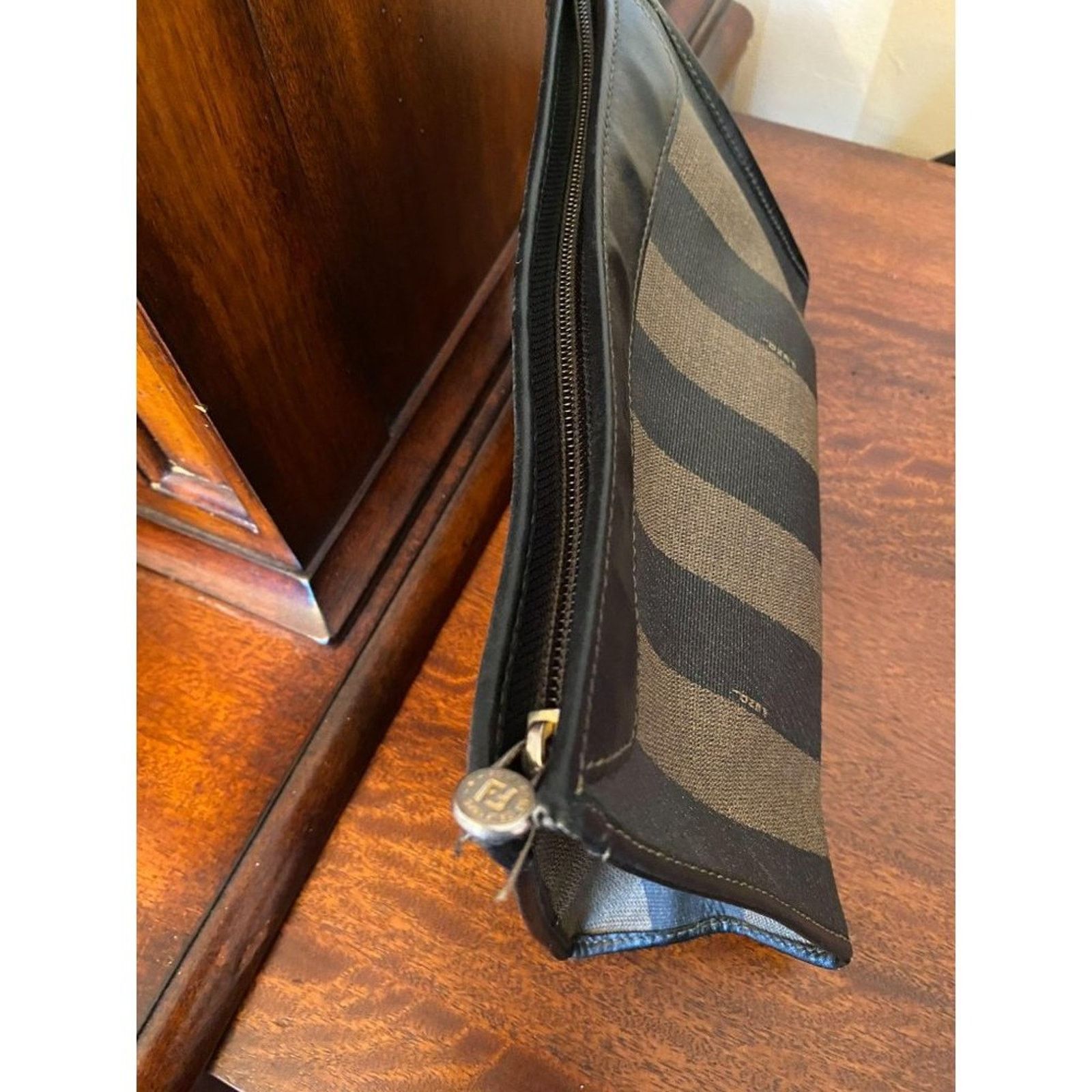 Fendi Vintage Fendi Stripe Leather Makeup Bag Handbag Size ONE SIZE - 7 Thumbnail