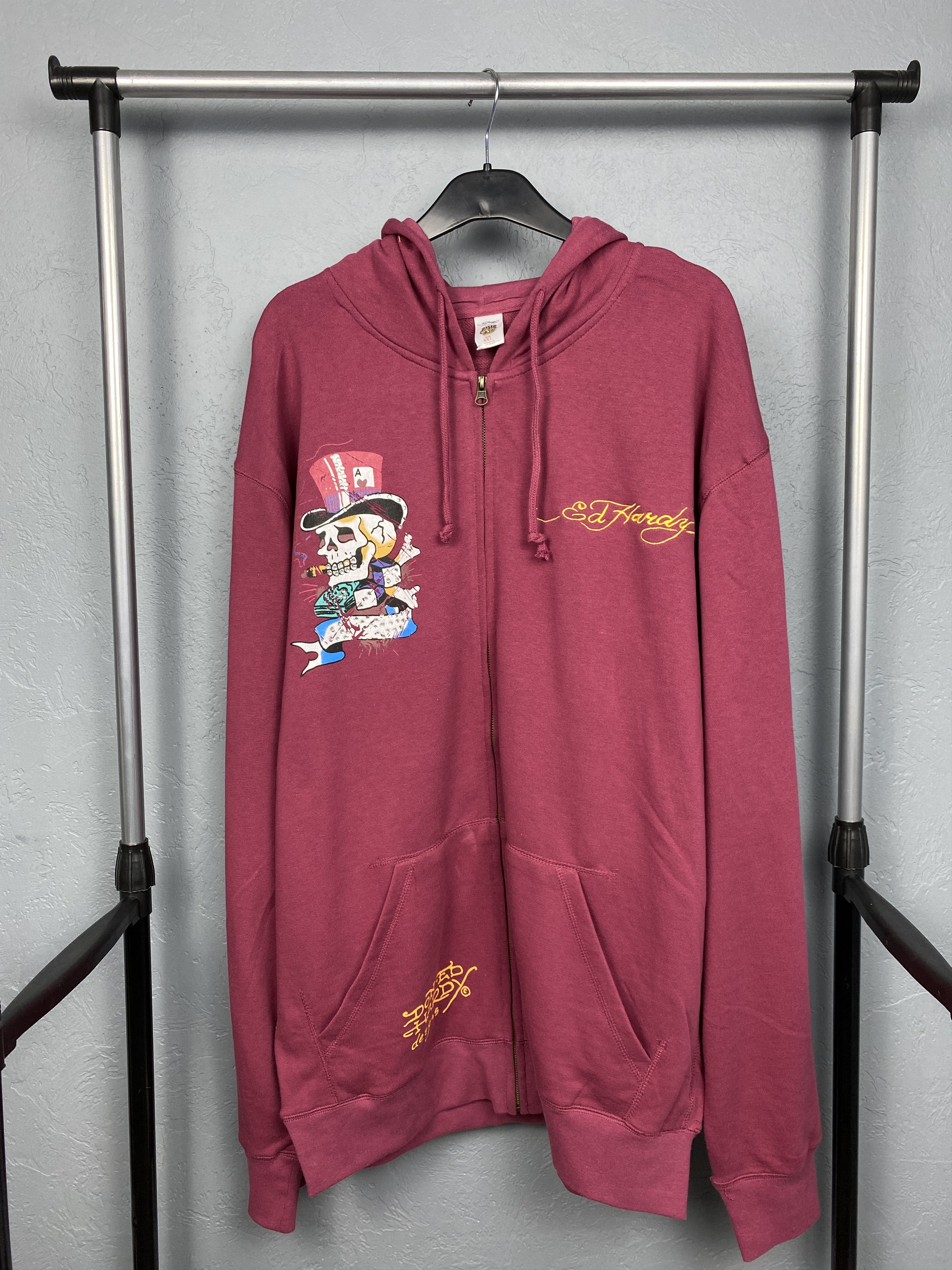 Christian Audigier Ed Hardy by Christian Audigier Oversized Hoodie Y2K Size US XXL / EU 58 / 5 - 4 Thumbnail