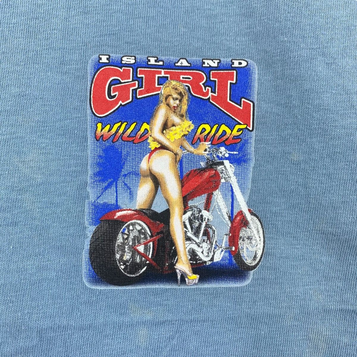 Hanes Vintage 90s Island Girl Wild Ride T-Shirt Motorcycle Size US L / EU 52-54 / 3 - 3 Thumbnail
