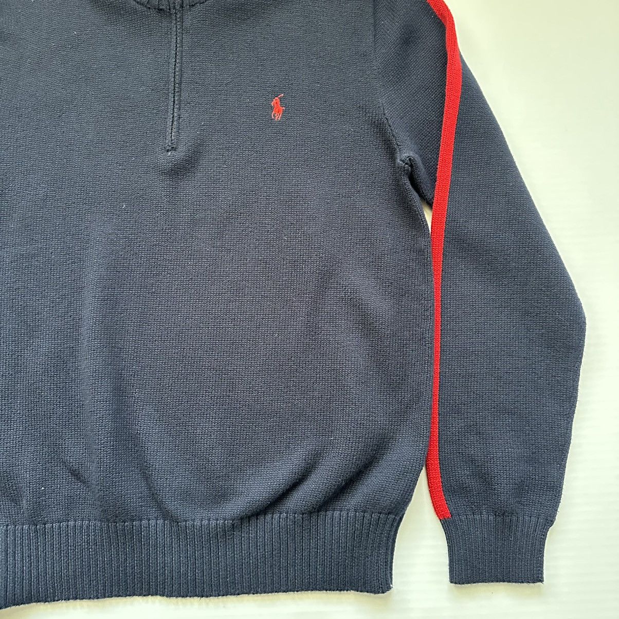 Polo Ralph Lauren Polo Ralph Lauren Navy Red Pullover Sweater Large Vintage Size US L / EU 52-54 / 3 - 9 Thumbnail
