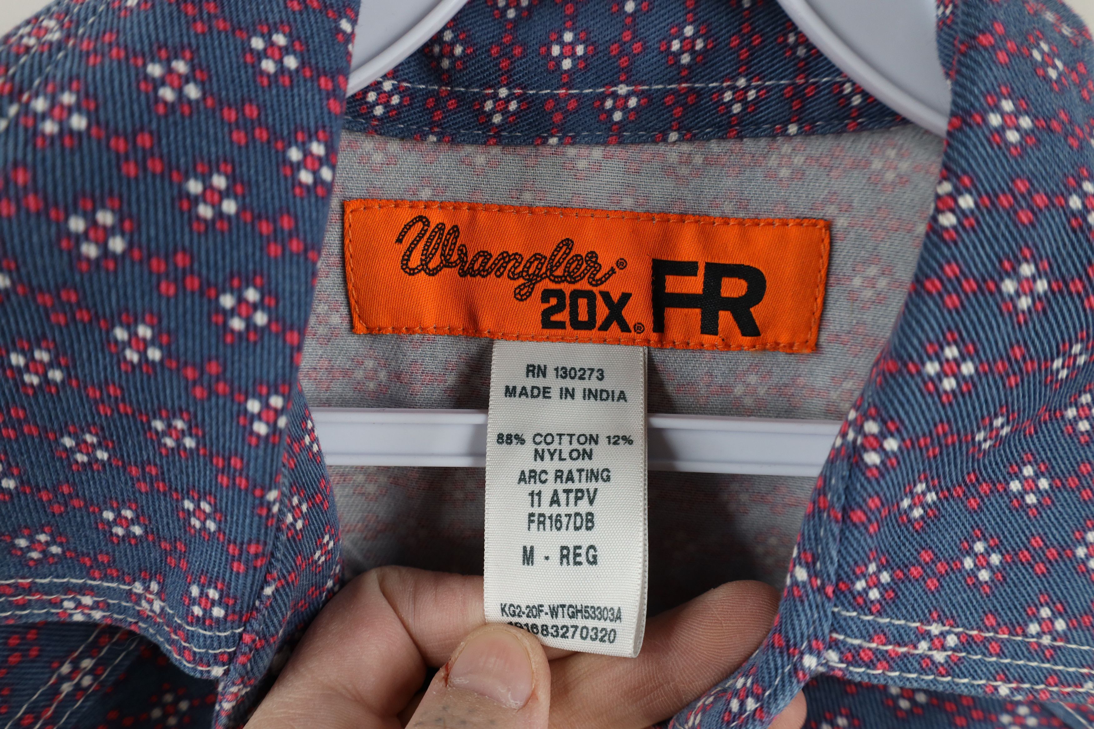 Vintage × Wrangler Wrangler FR 20X Fire Flame Resistant Snap Button Shirt Size US M / EU 48-50 / 2 - 13 Thumbnail