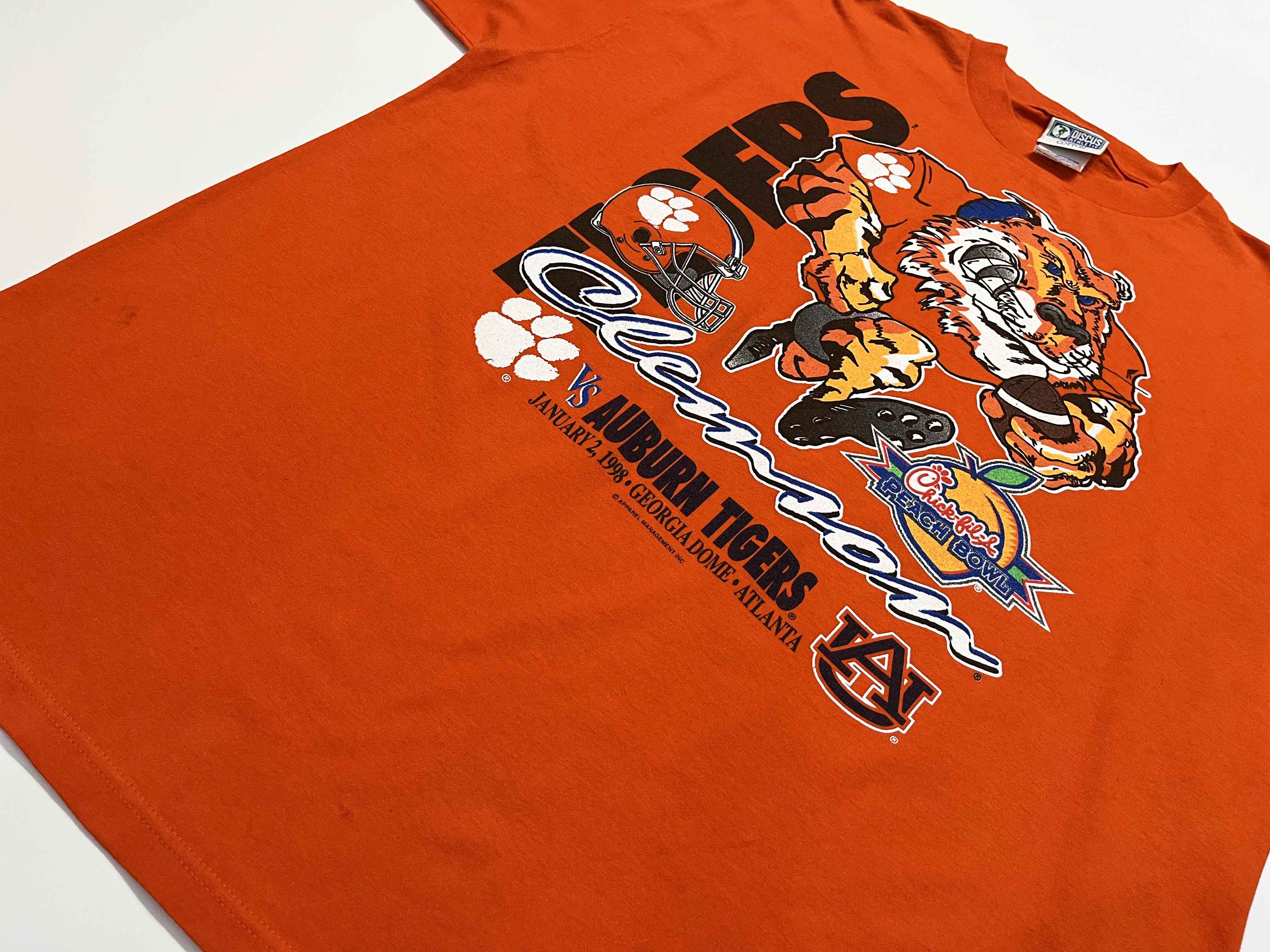 Vintage Vintage Discus NCAA Clemson Tigers Peach Bowl T-Shirt Size US XXL / EU 58 / 5 - 4 Thumbnail