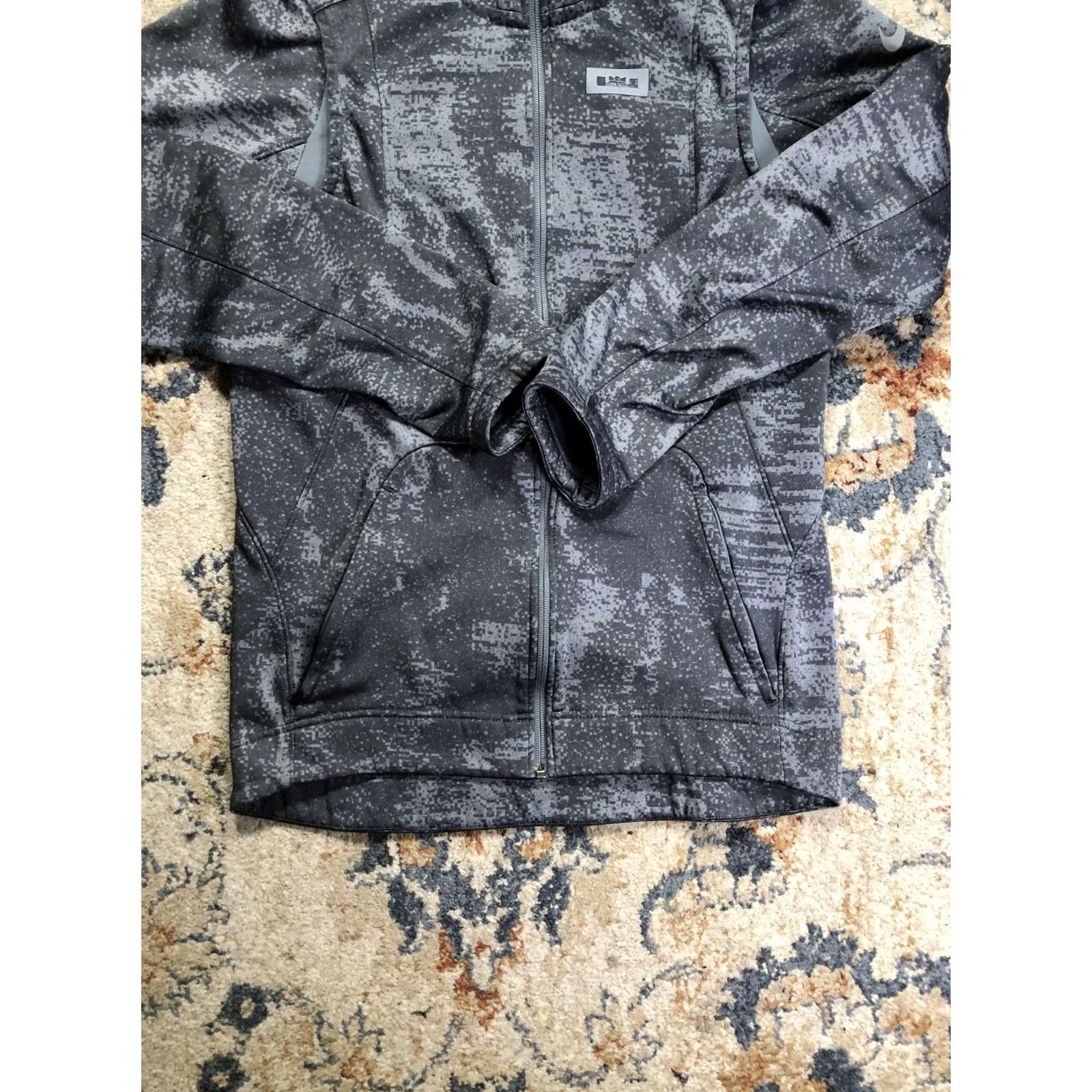 Nike Nike LeBron Dri-FIT Hoodie Mens Small Gray Camouflage Full Zip Fleece Logo Size US S / EU 44-46 / 1 - 5 Thumbnail